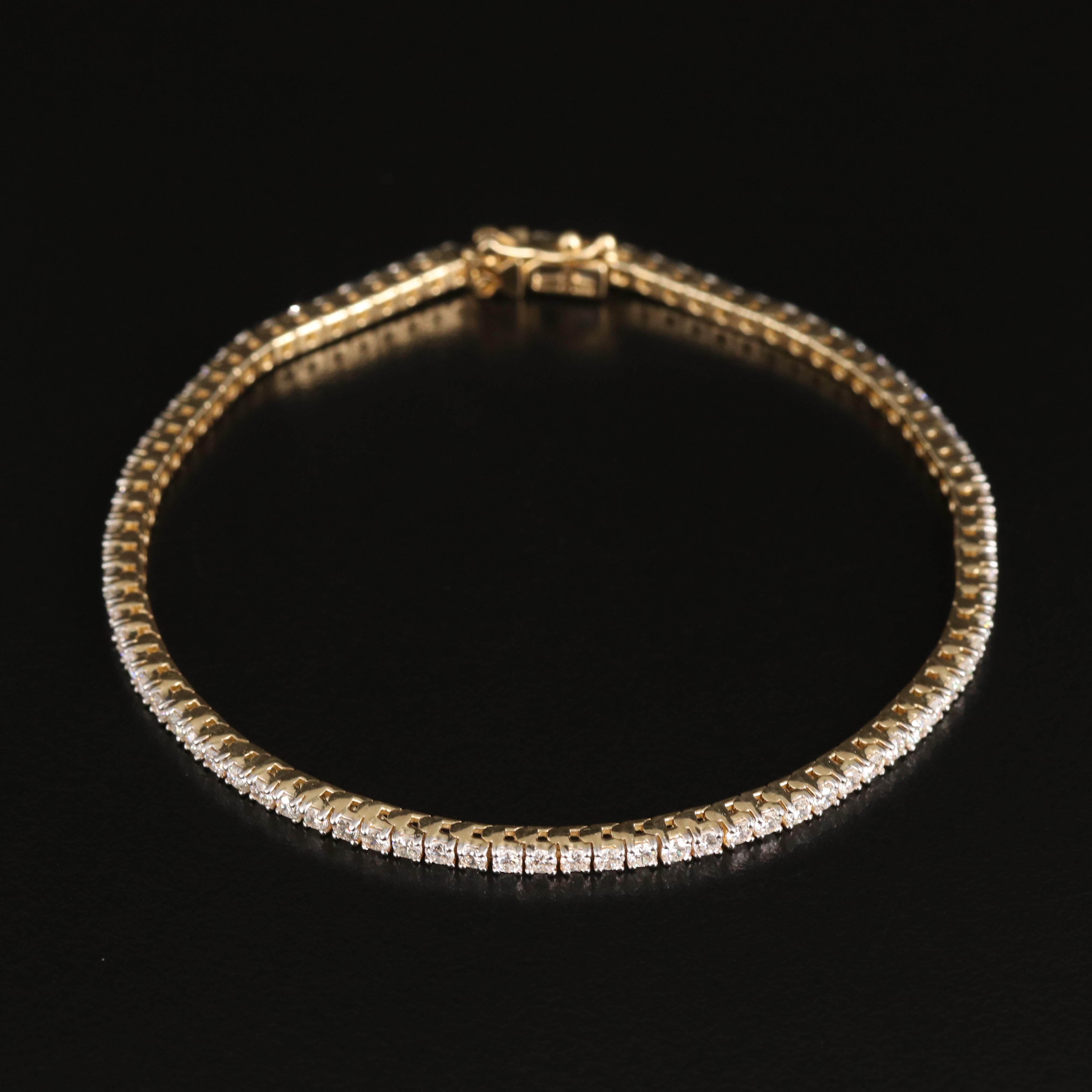 14K 3.00 CTW Lab Grown Diamond Line Bracelet with IGI Report