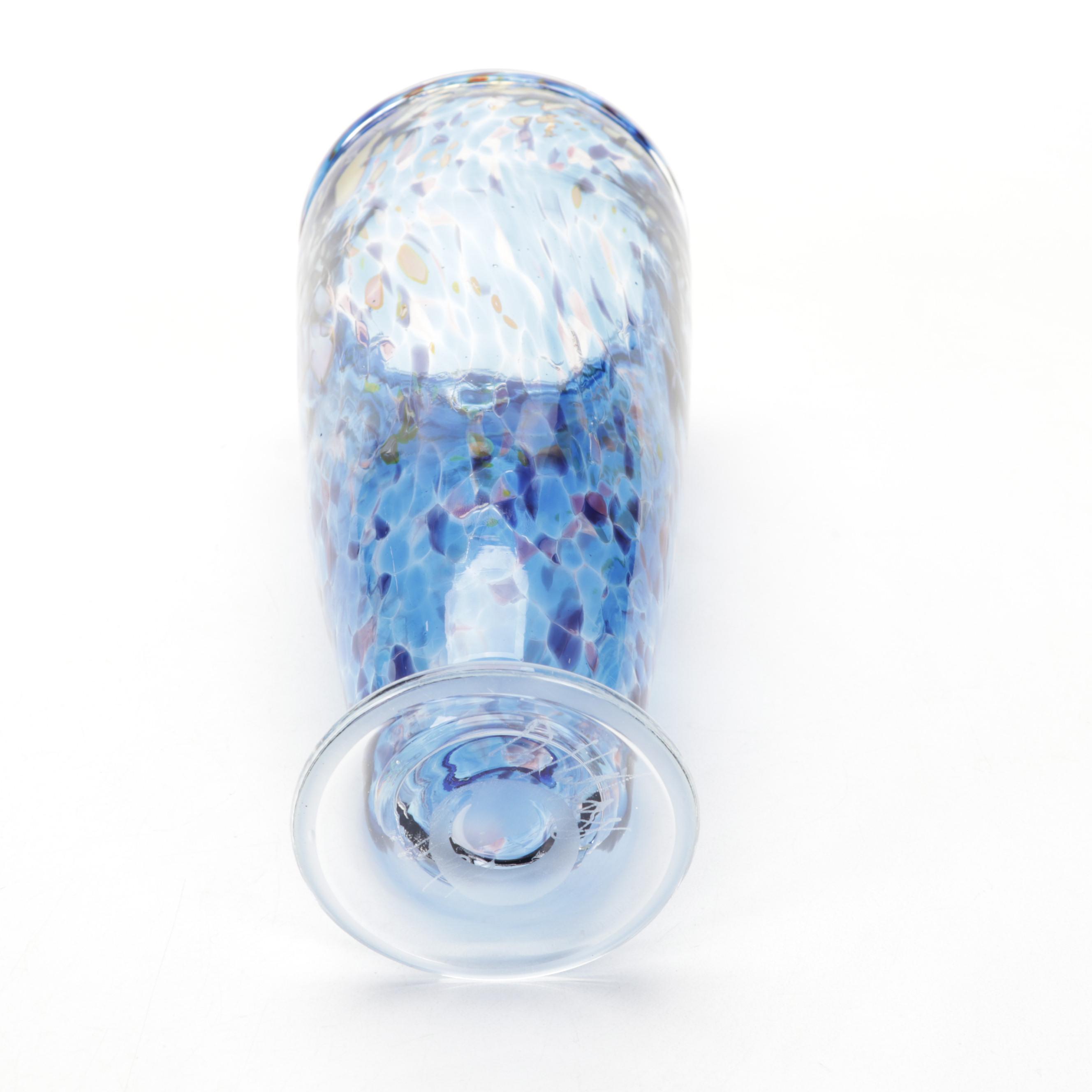 Confetti Glass and Other Blown Glass Vases with Heart Shaped Paperweight