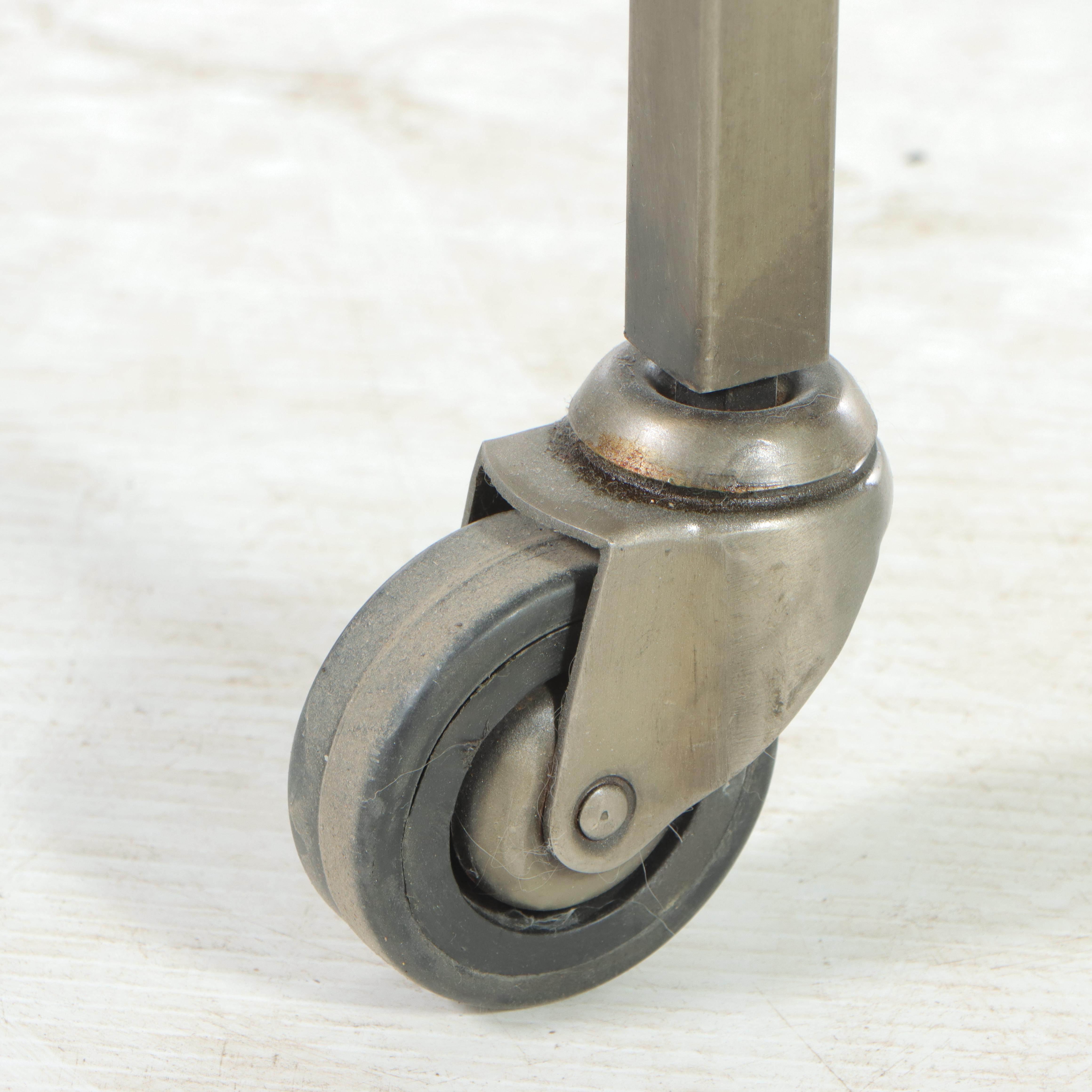 Crate & Barrel "Renee" Steel, Glass, and Marble Bar Cart