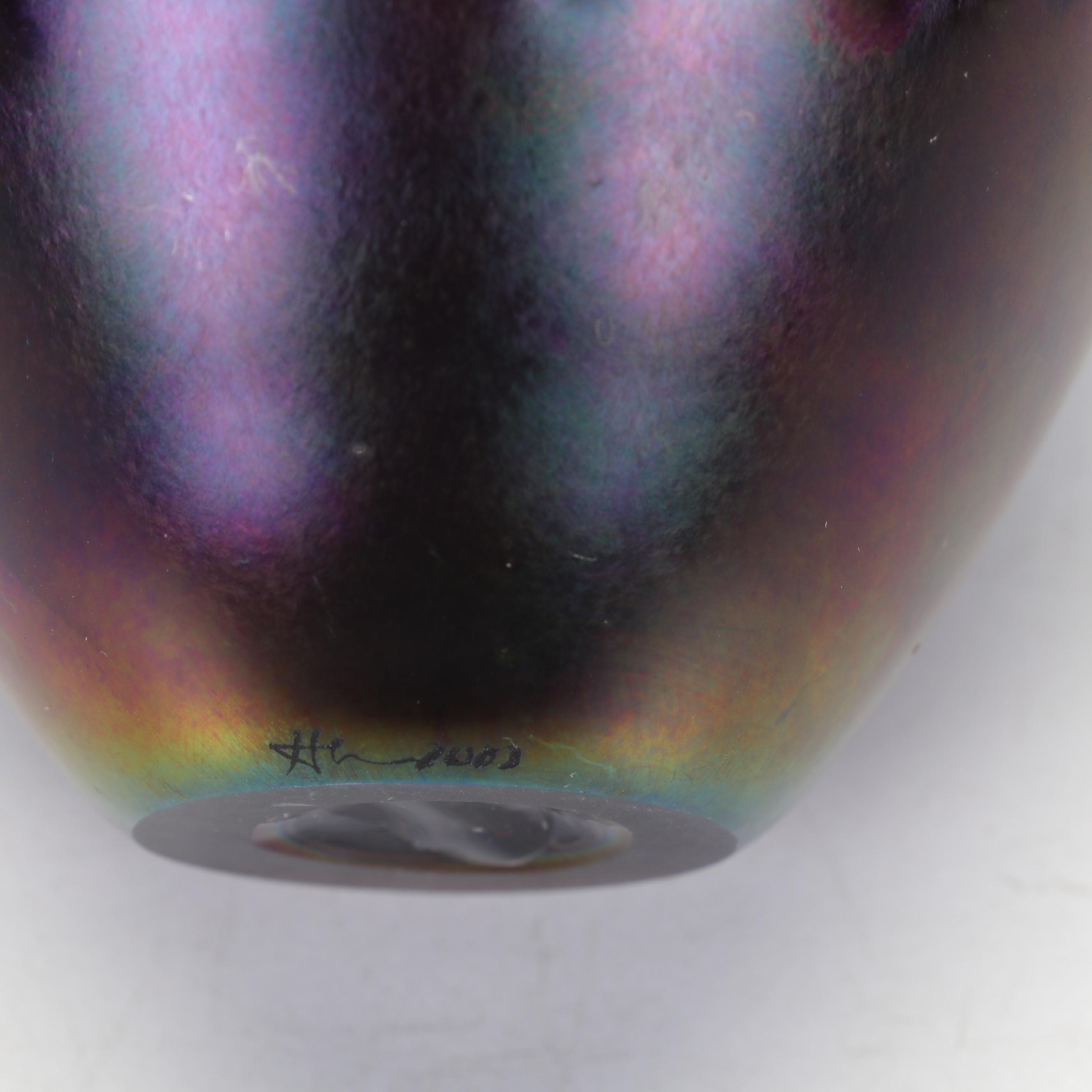 Confetti Glass and Other Blown Glass Vases with Heart Shaped Paperweight