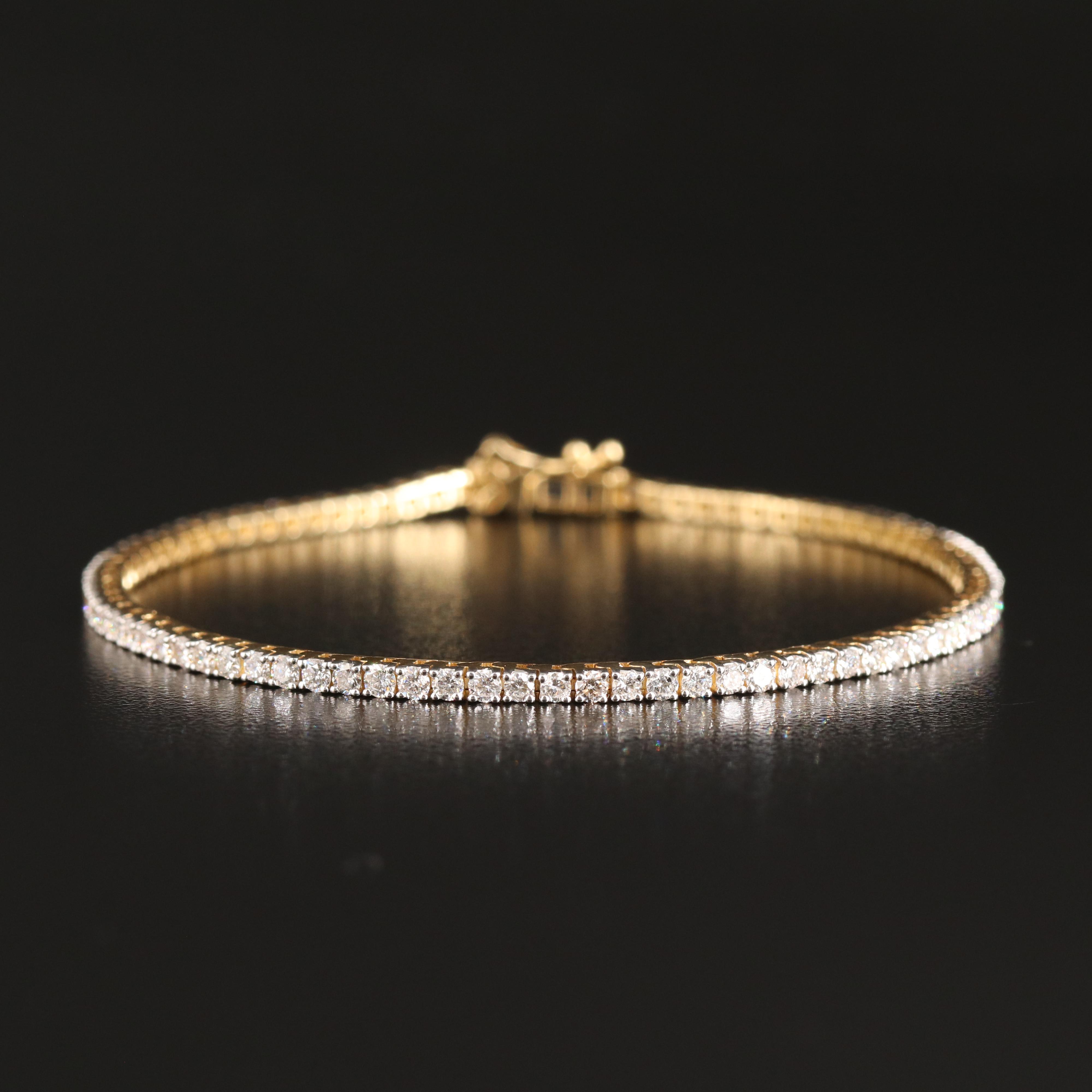 14K 3.00 CTW Lab Grown Diamond Line Bracelet with IGI Report