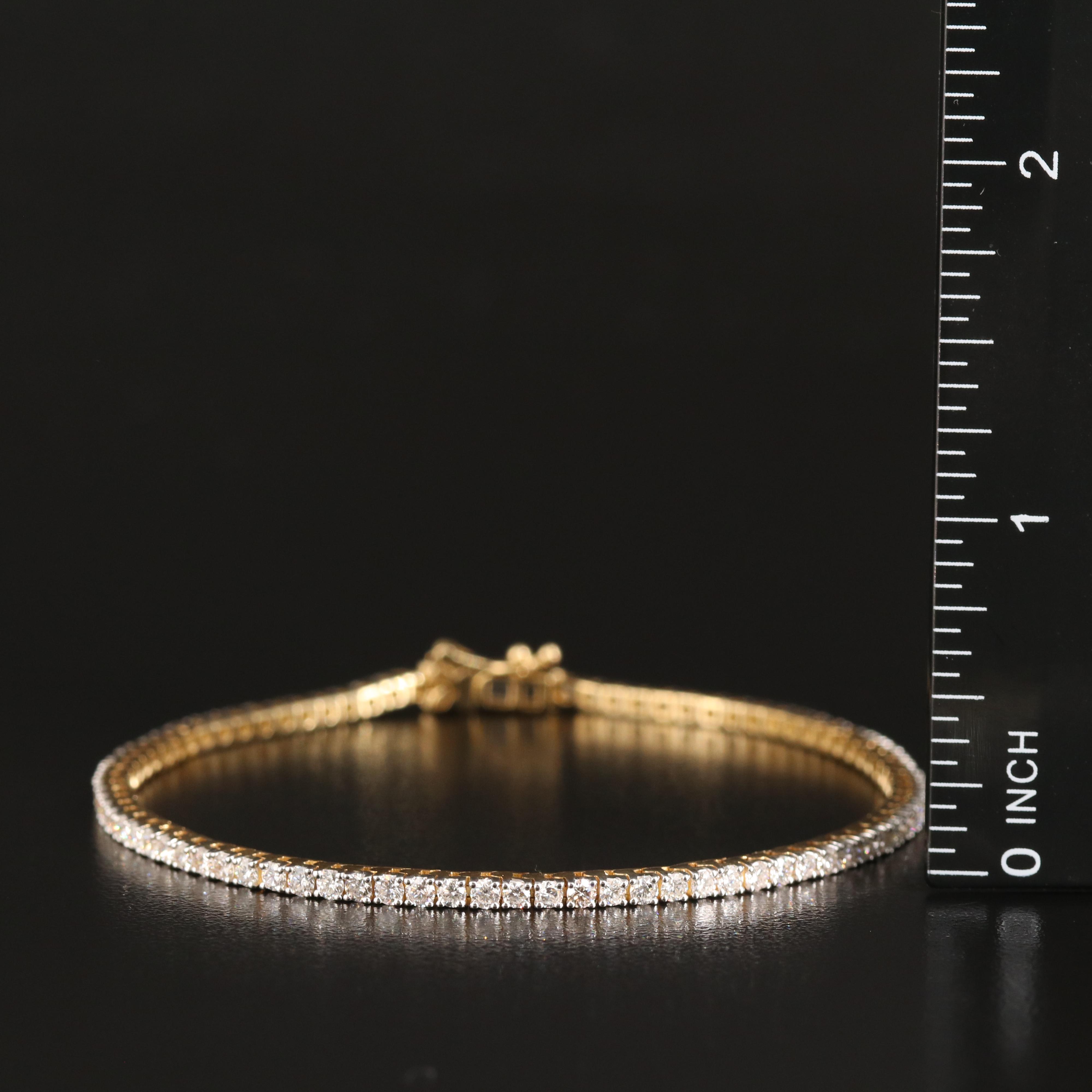 14K 3.00 CTW Lab Grown Diamond Line Bracelet with IGI Report