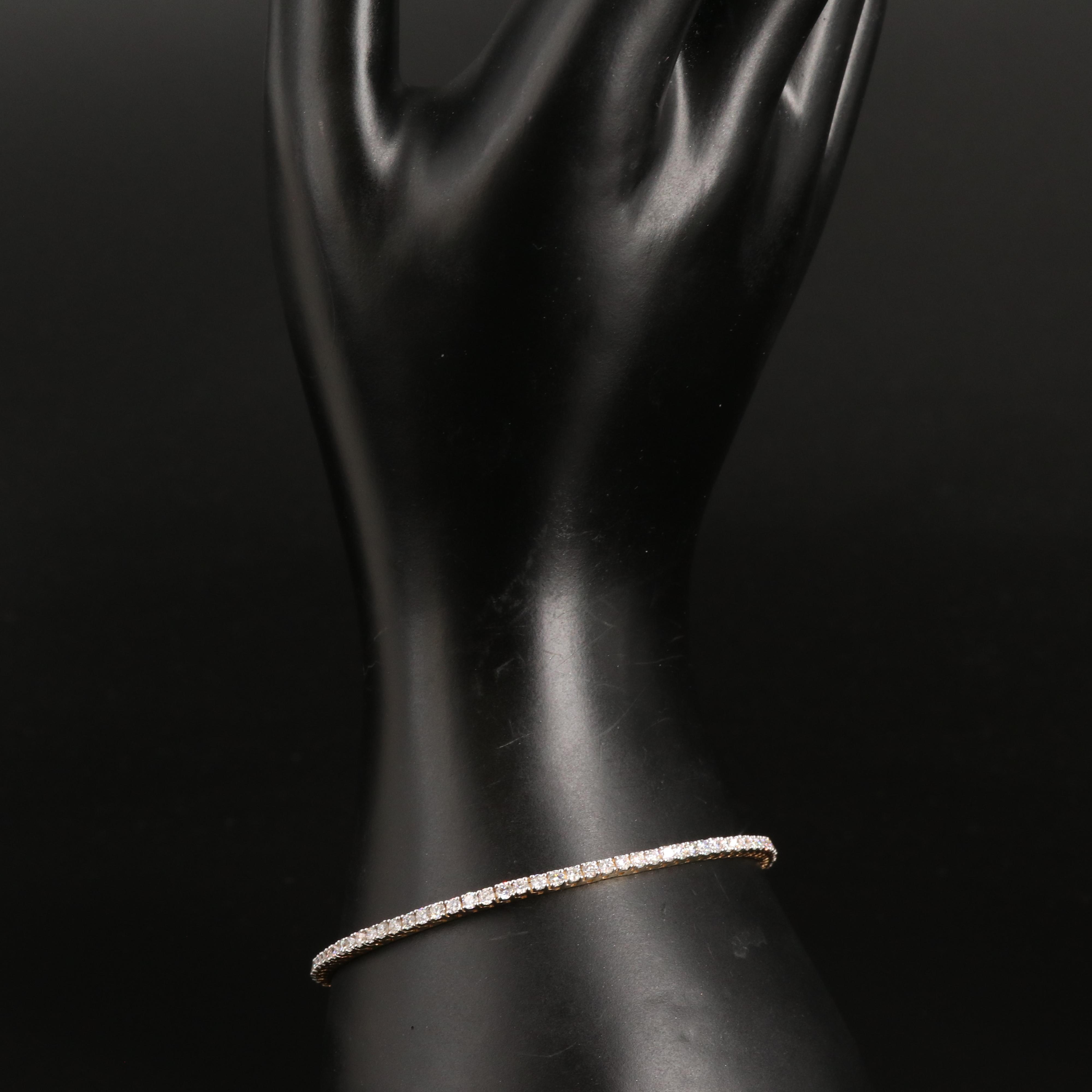 14K 3.00 CTW Lab Grown Diamond Line Bracelet with IGI Report