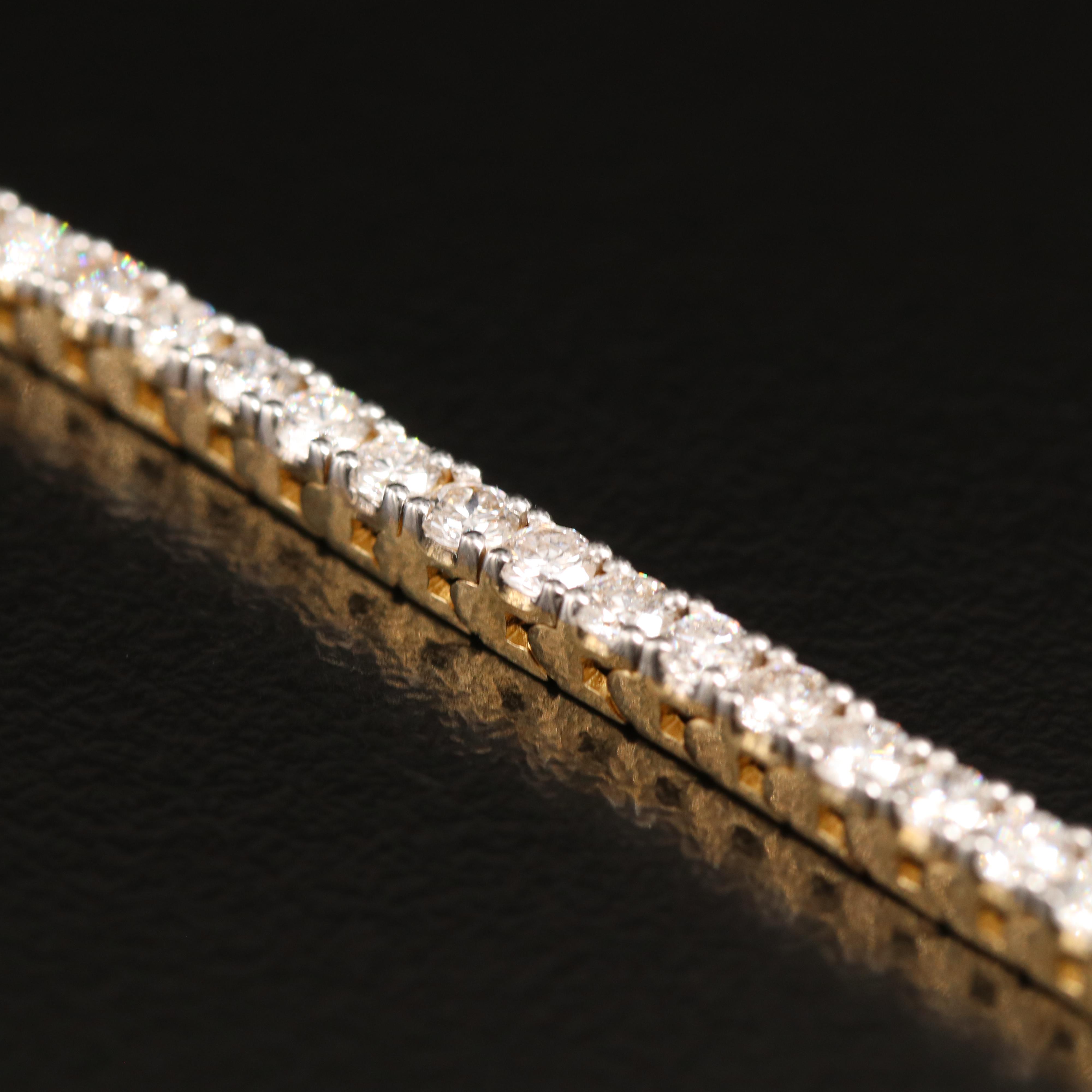 14K 3.00 CTW Lab Grown Diamond Line Bracelet with IGI Report