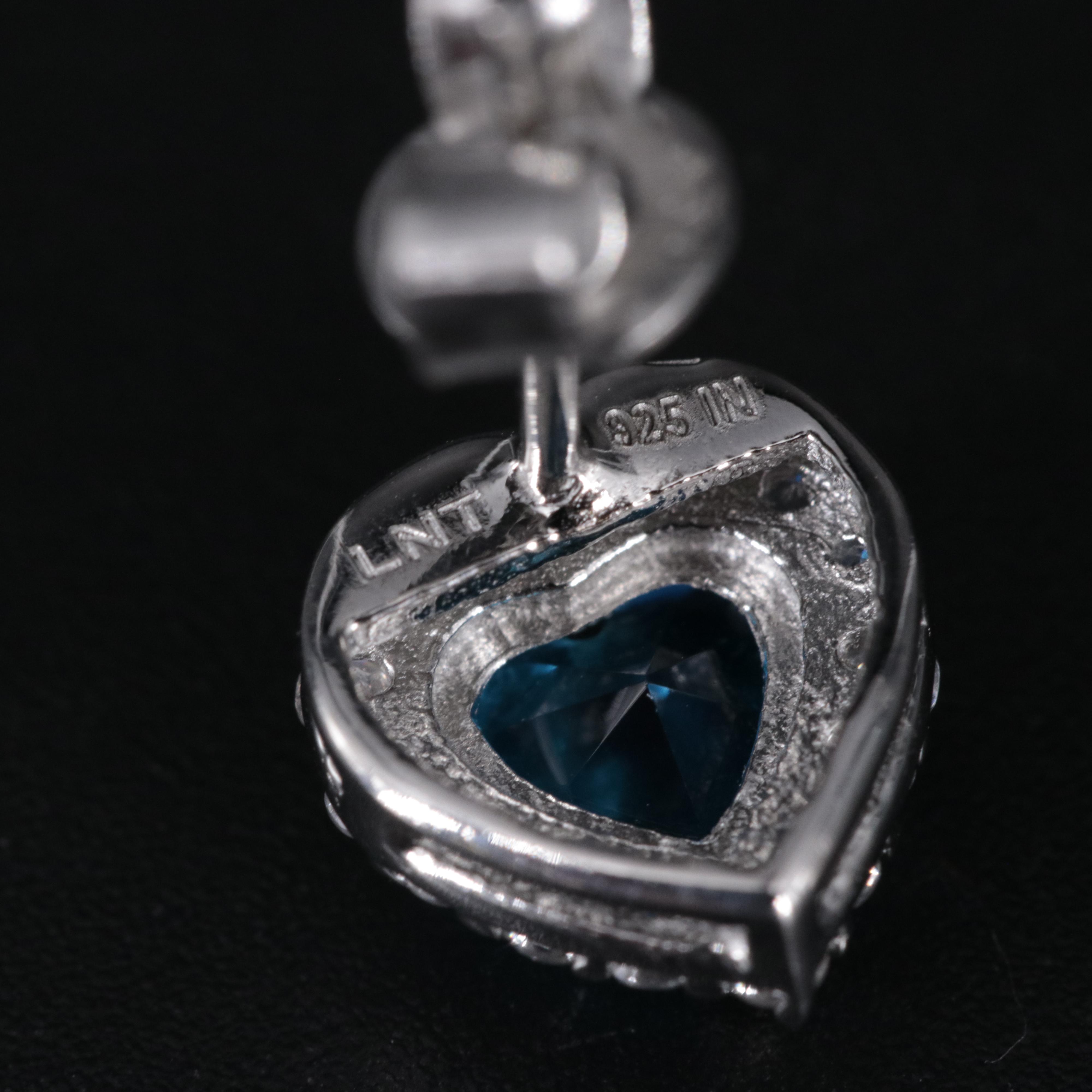 Sterling Silver Topaz and Cubic Zirconia Stud Earrings