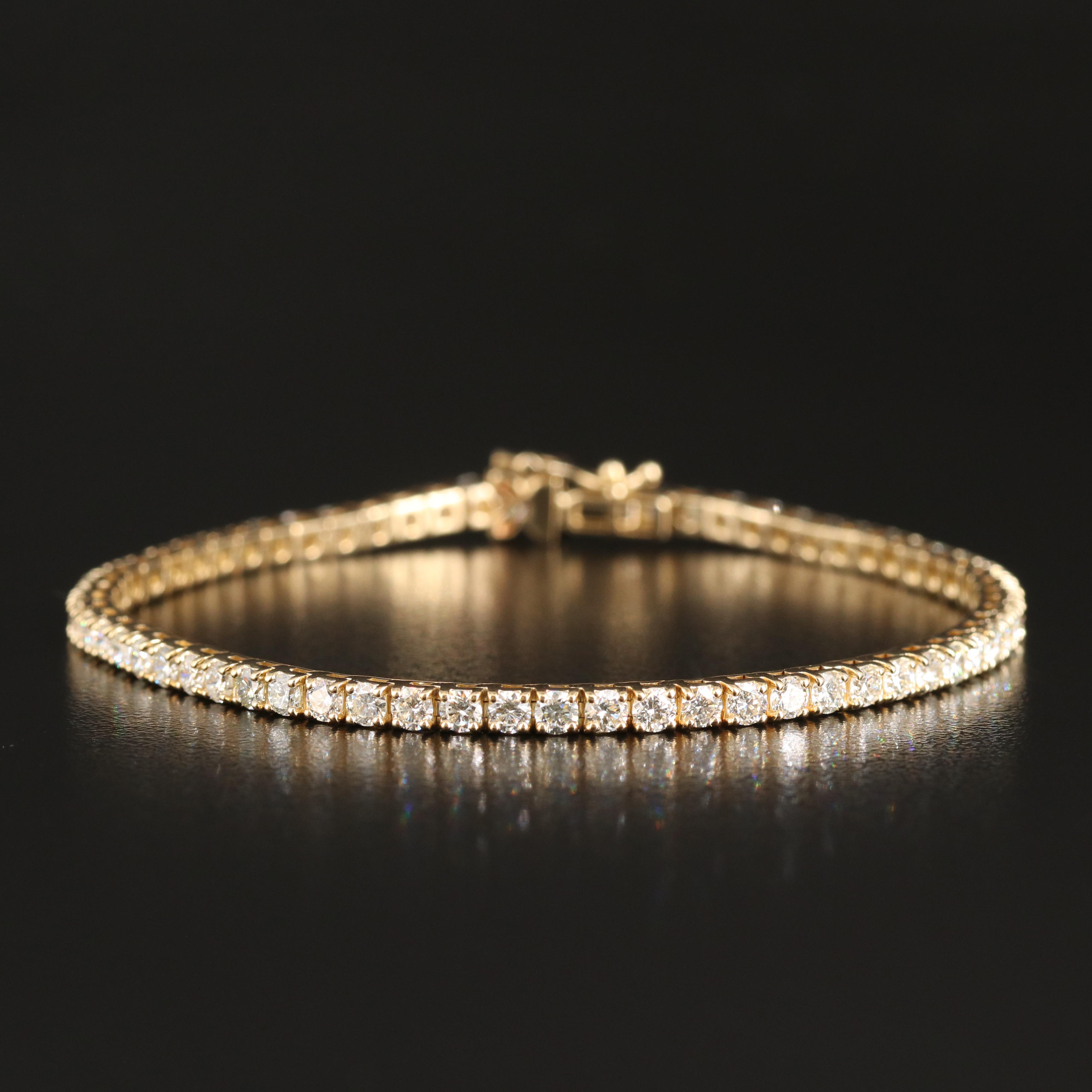 14K 5.00 CTW Lab Grown Diamond Line Bracelet with IGI Report