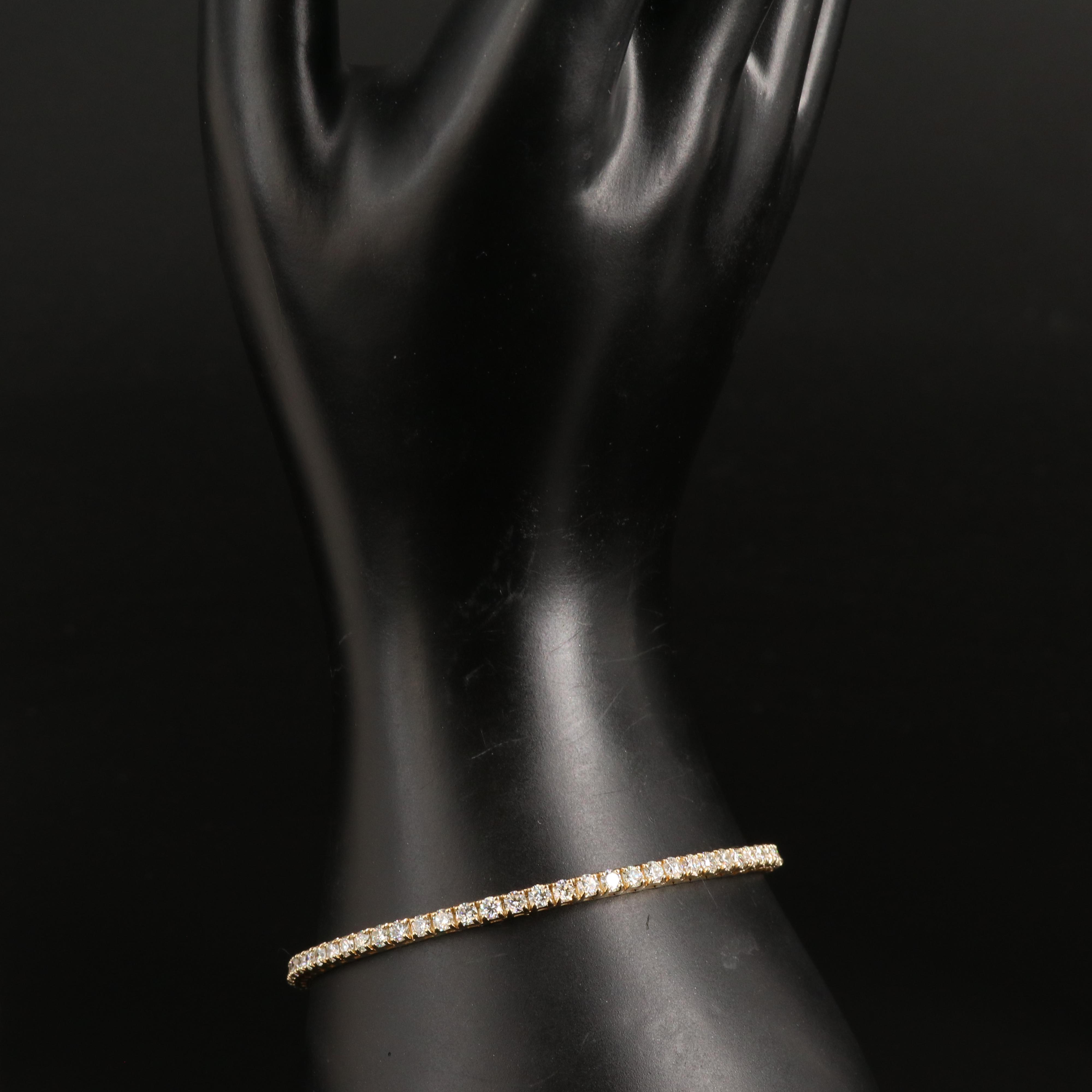 14K 5.00 CTW Lab Grown Diamond Line Bracelet with IGI Report