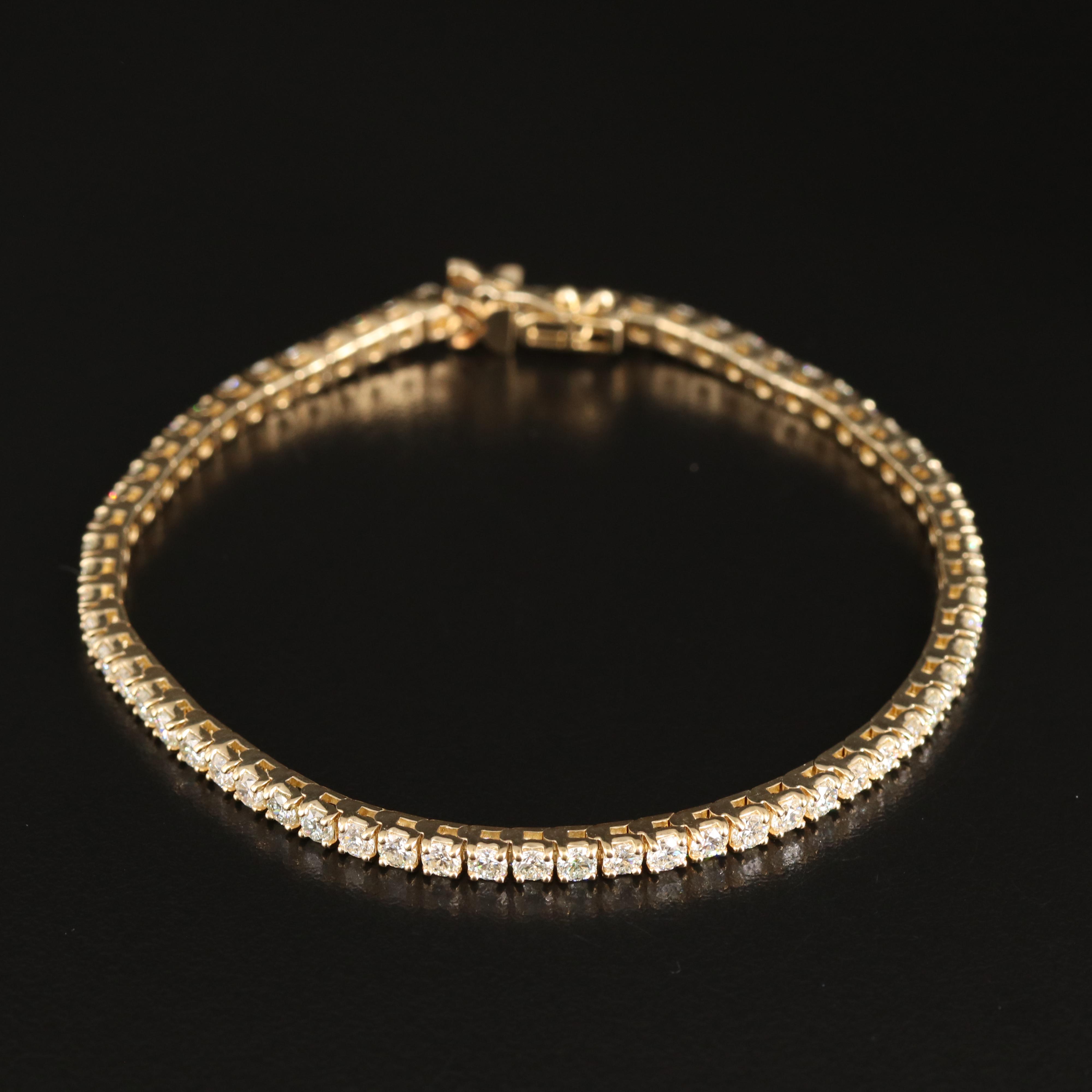 14K 5.00 CTW Lab Grown Diamond Line Bracelet with IGI Report