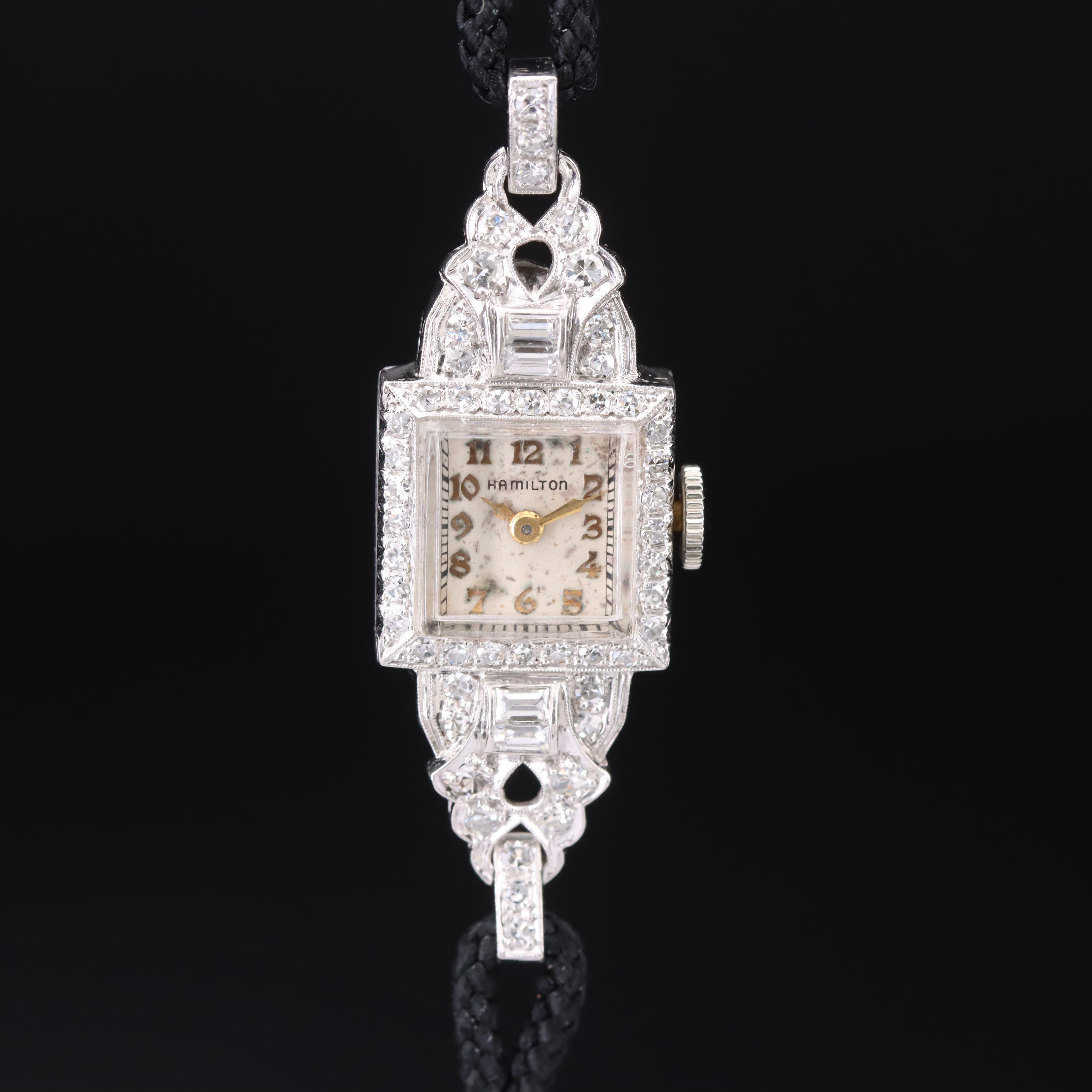 Platinum and Diamond Hamilton Watch