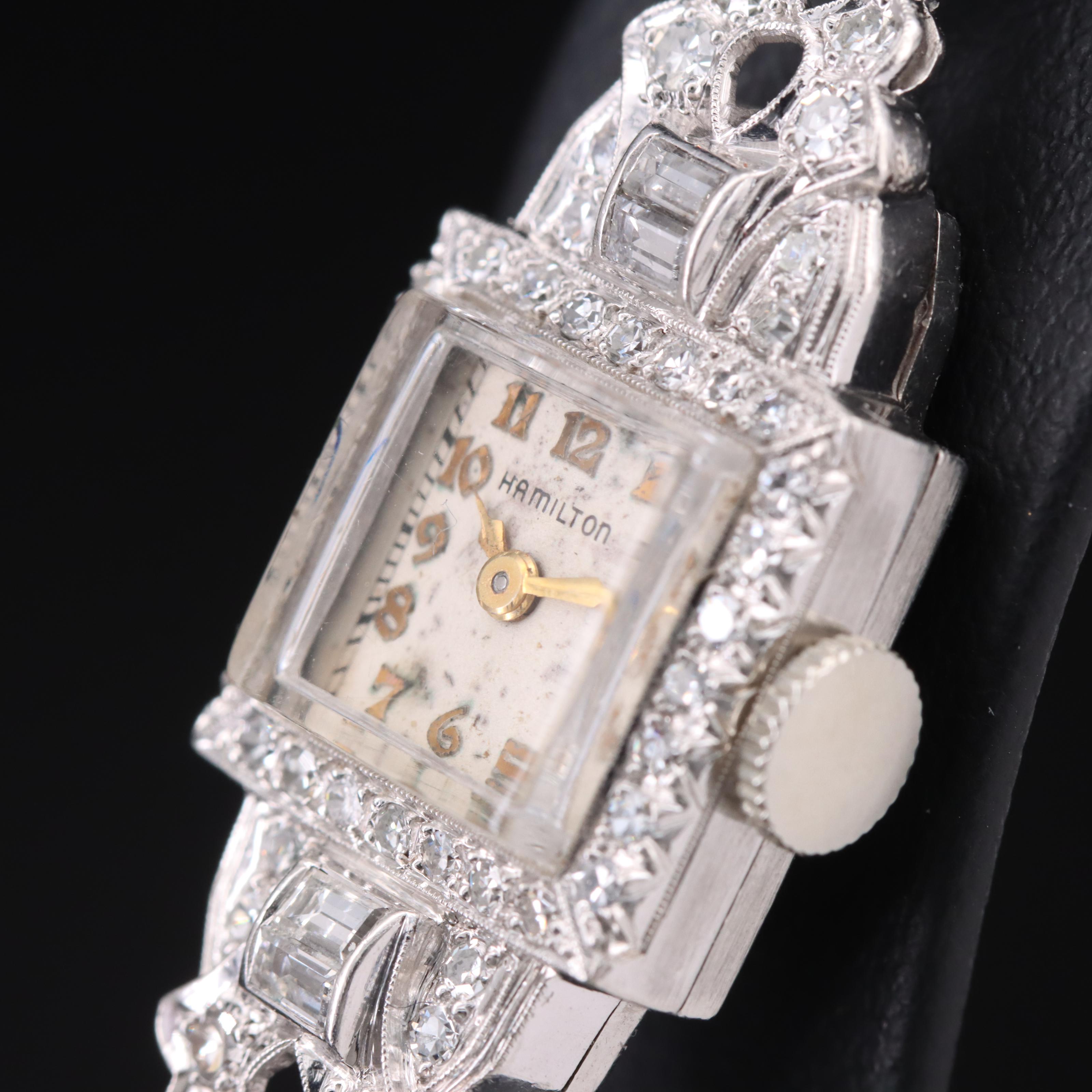 Platinum and Diamond Hamilton Watch