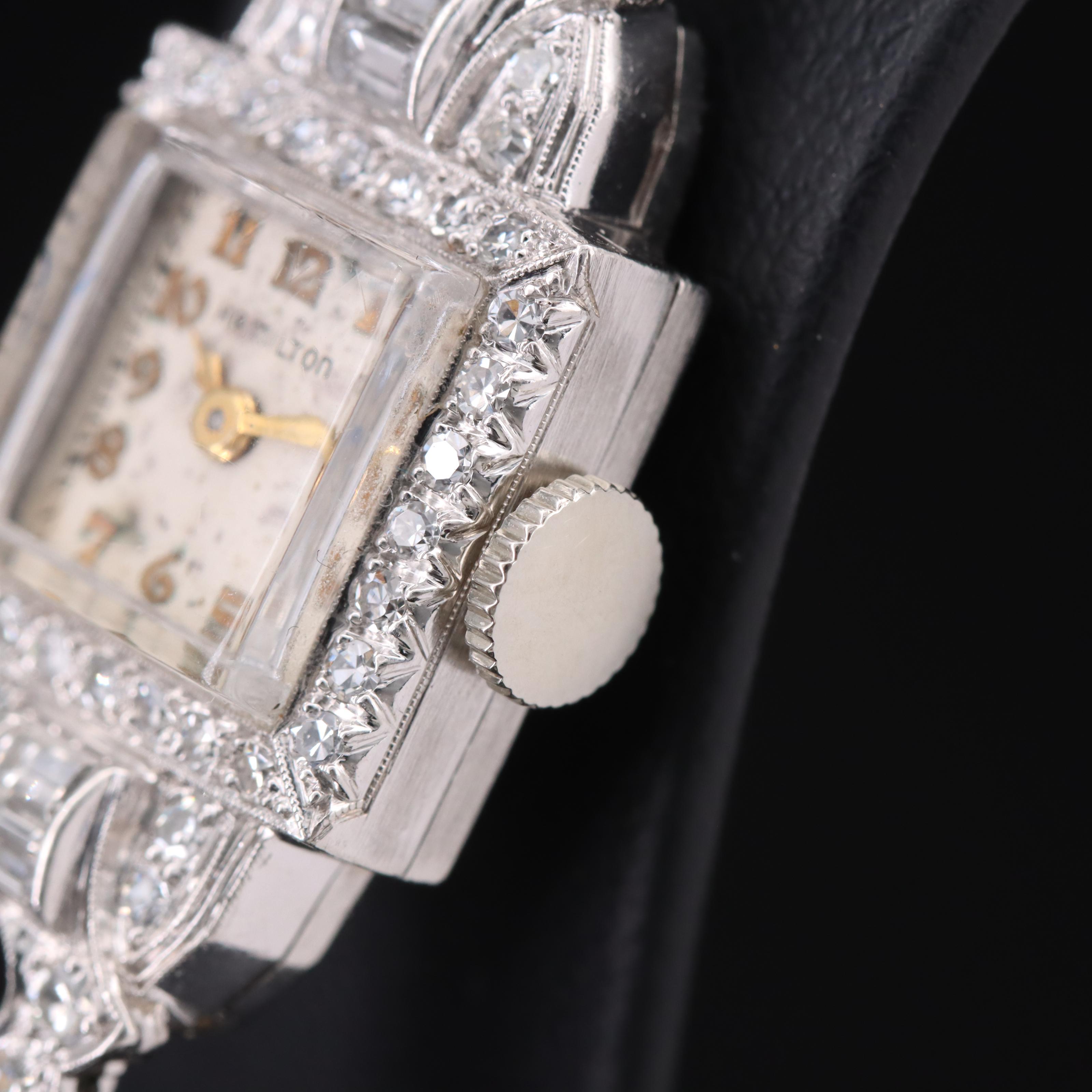 Platinum and Diamond Hamilton Watch