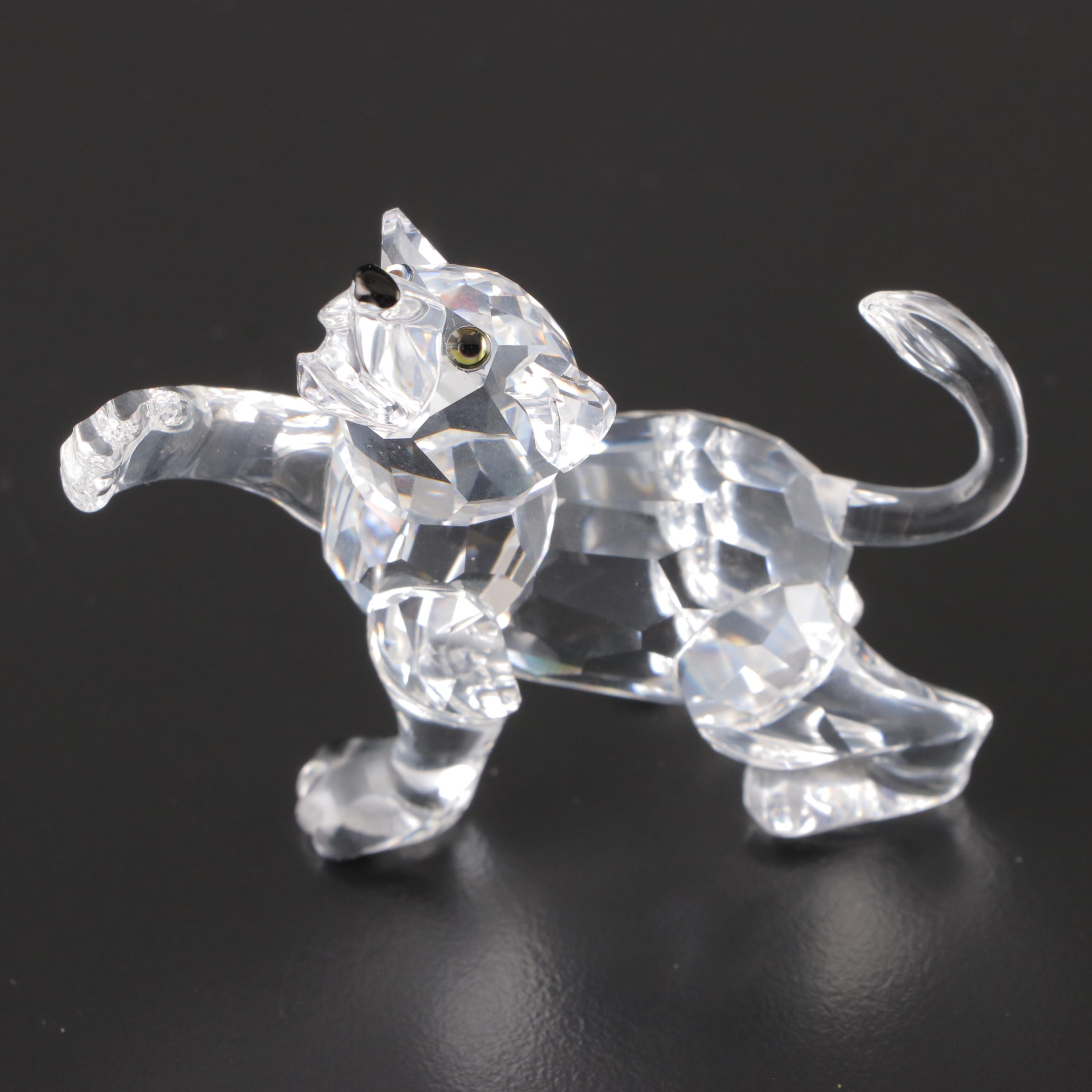 Swarovski "Three South Sea Fish," "Goldfish," and "Baby Lion Cub" Figurines