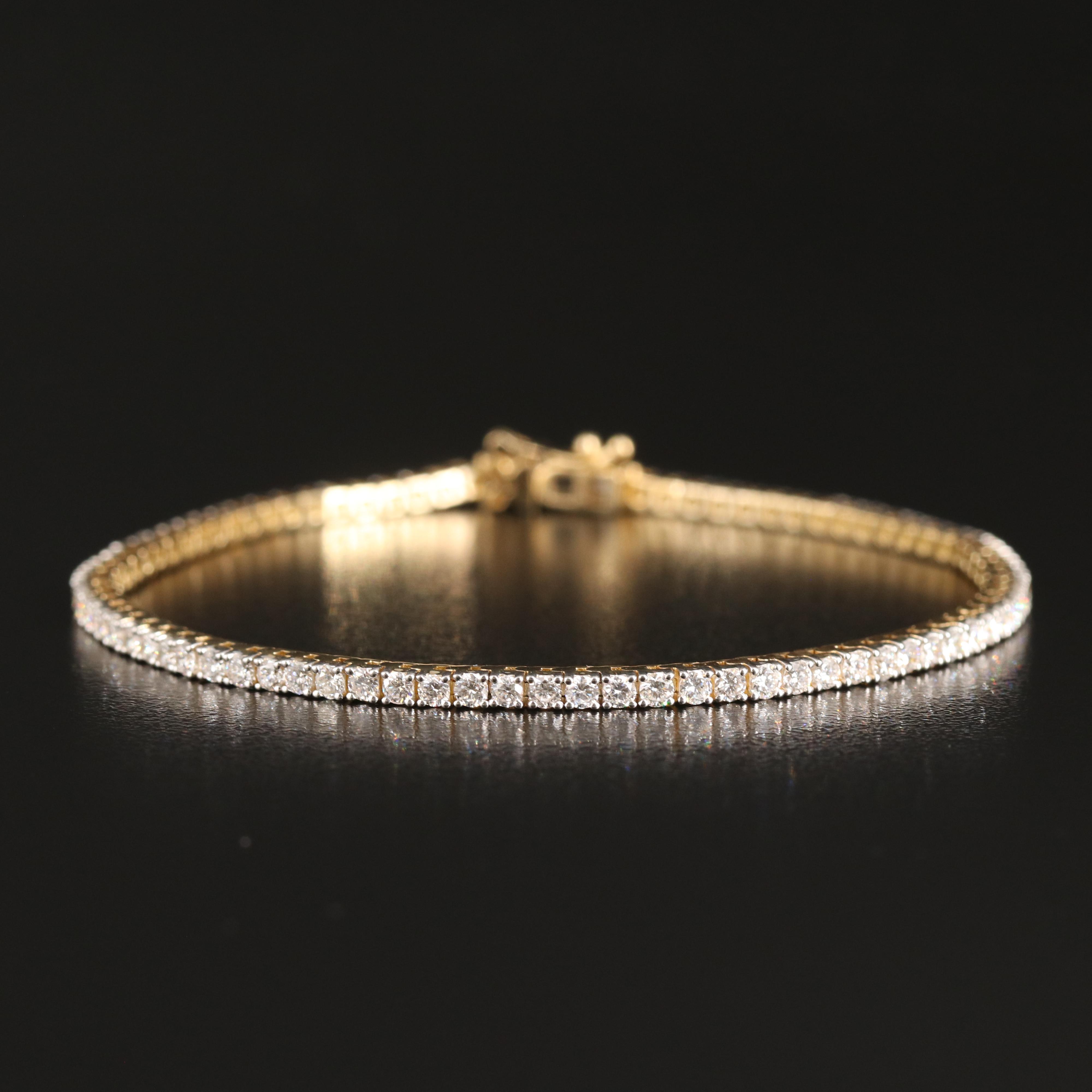 14K 3.00 CTW Lab Grown Diamond Line Bracelet with IGI Report