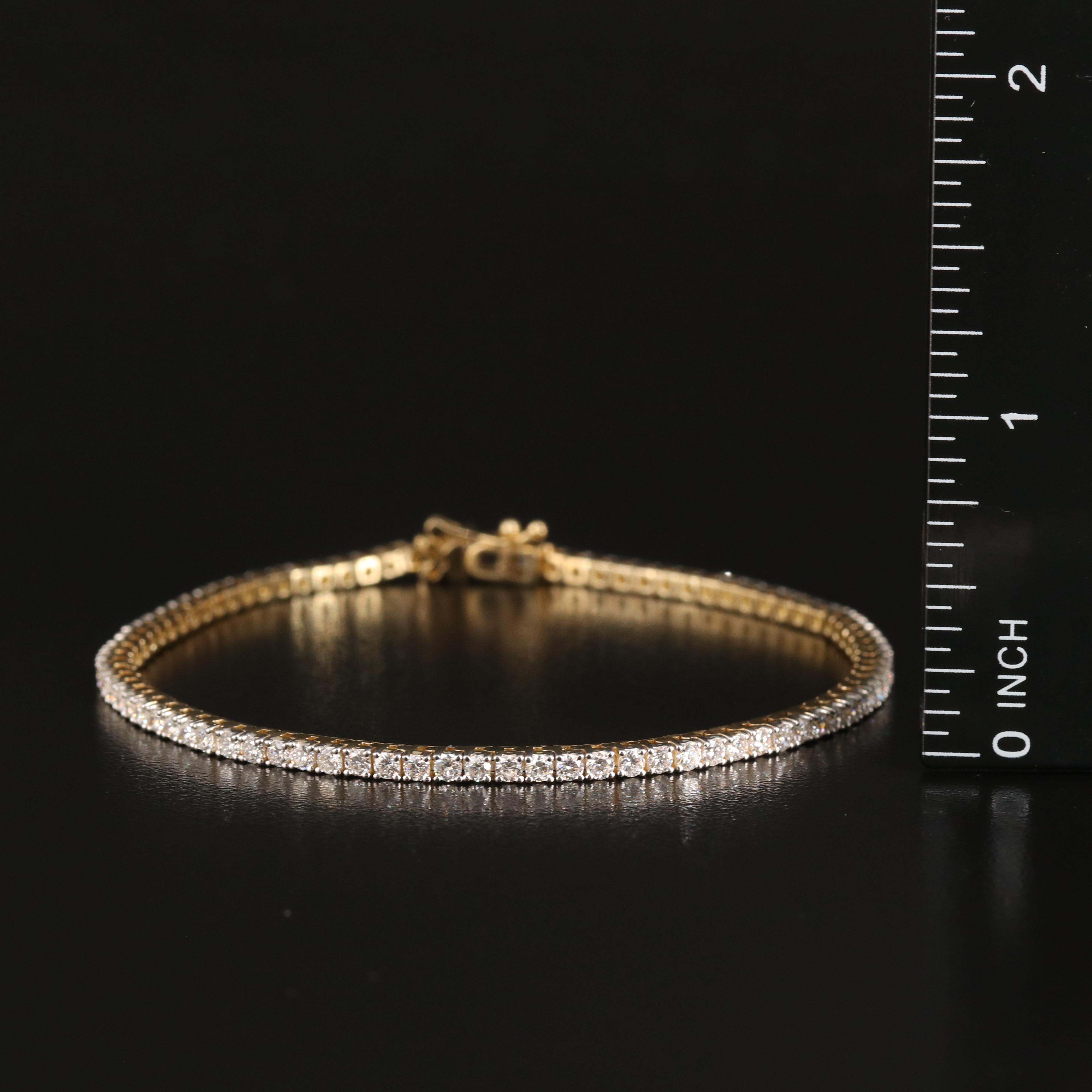 14K 3.00 CTW Lab Grown Diamond Line Bracelet with IGI Report