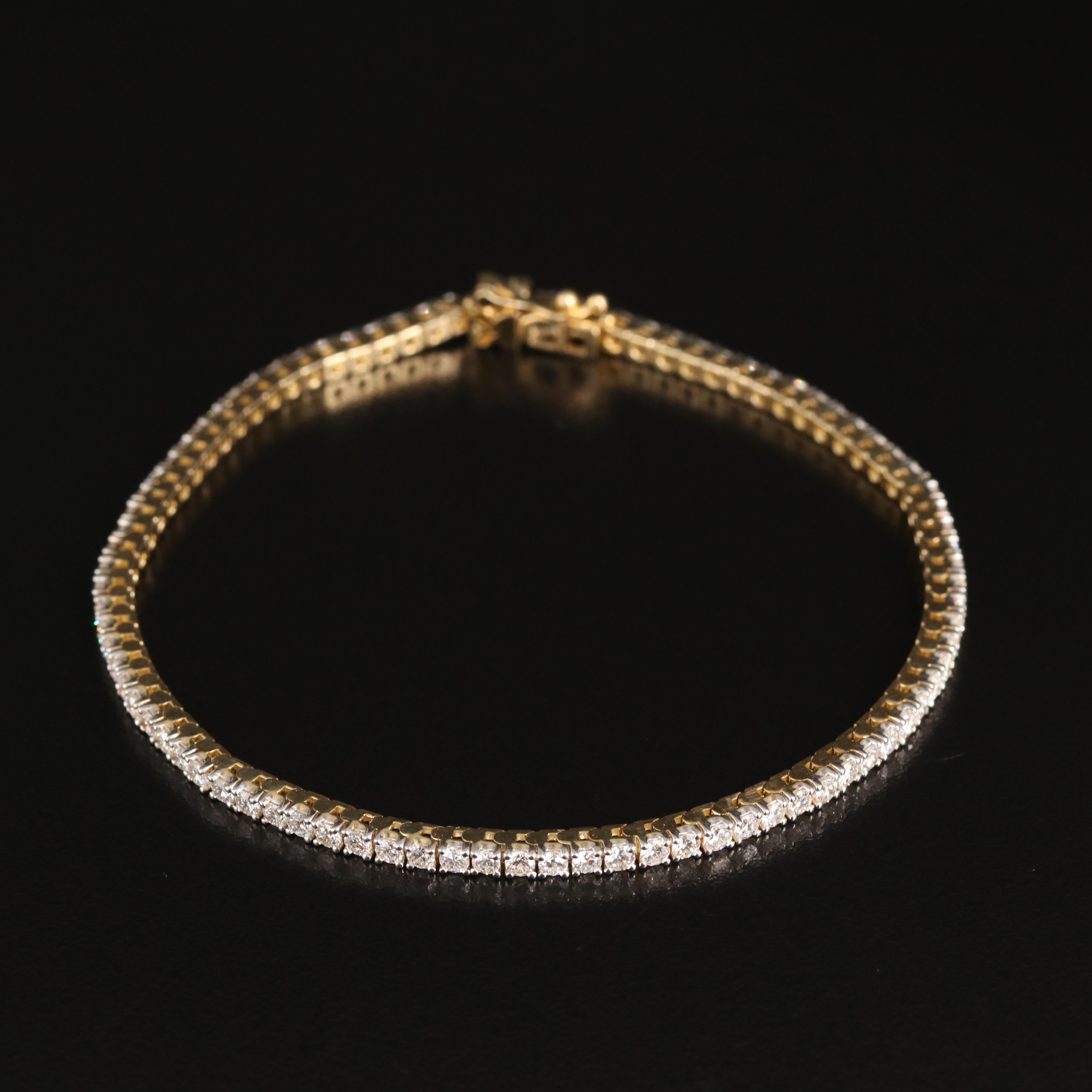 14K 3.00 CTW Lab Grown Diamond Line Bracelet with IGI Report