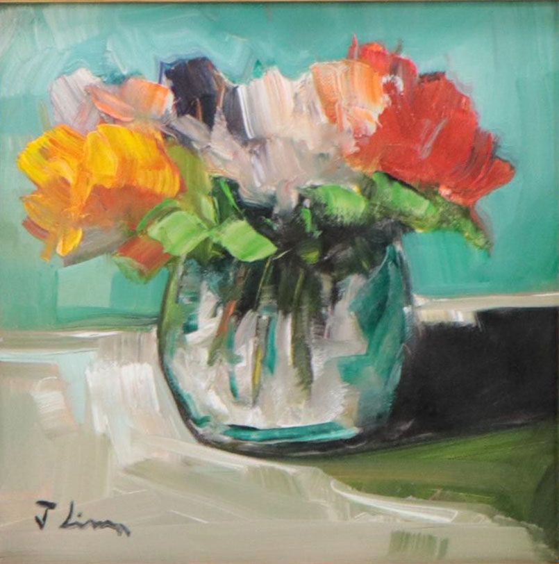 José M. Lima Floral Still Life Oil Painting, 2022