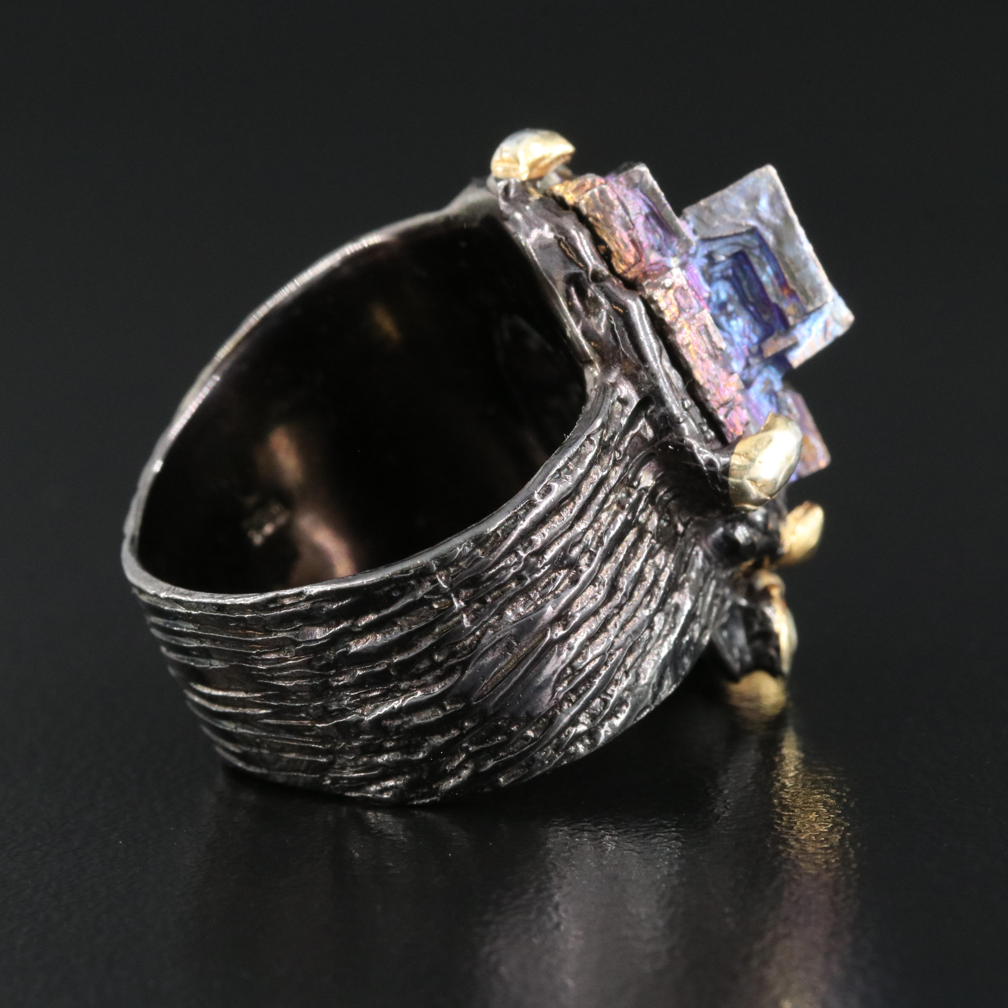 Sterling Bismuth and Topaz Ring