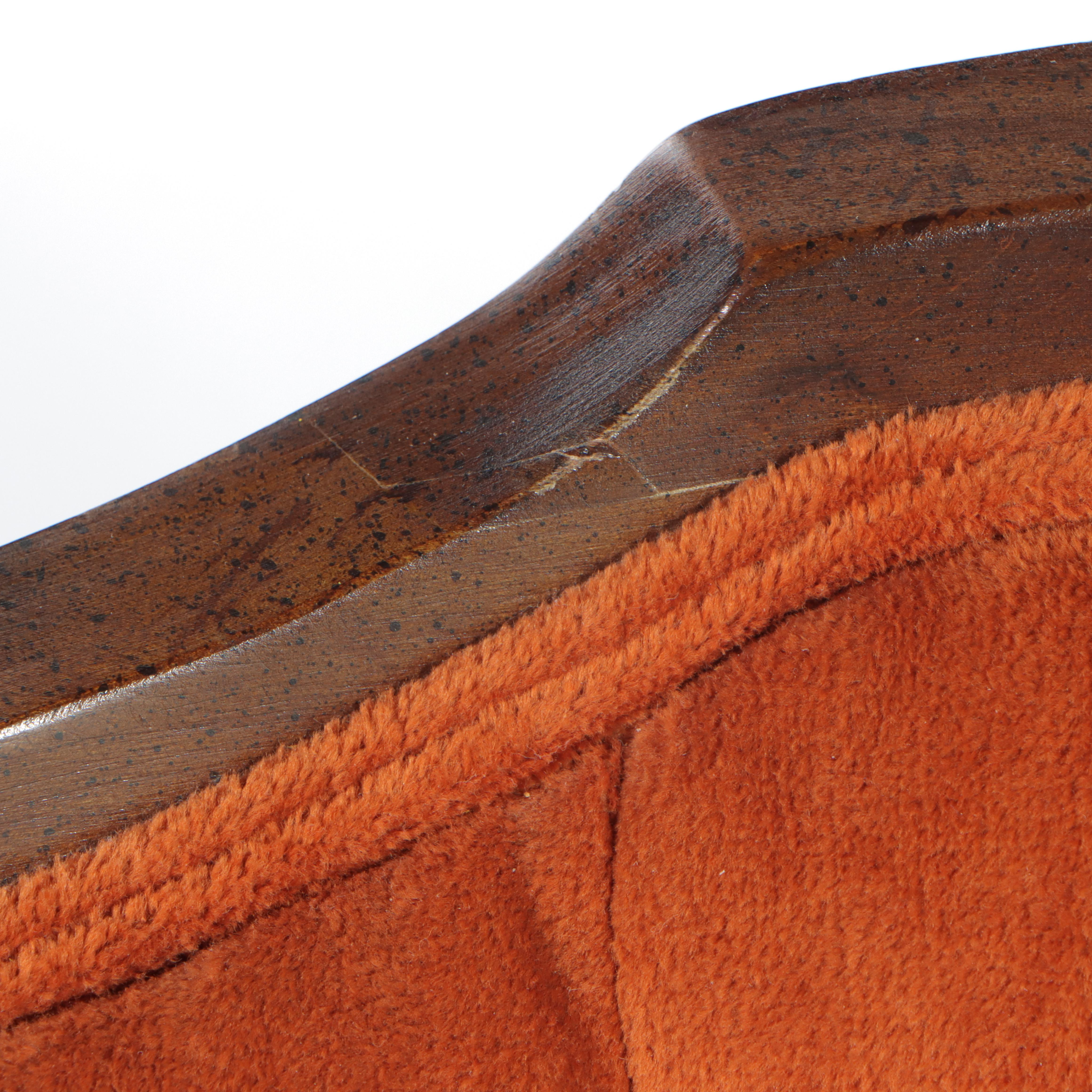 Neoclassical Style Buttoned-Down and Caned Hardwood Armchair, circa 1970