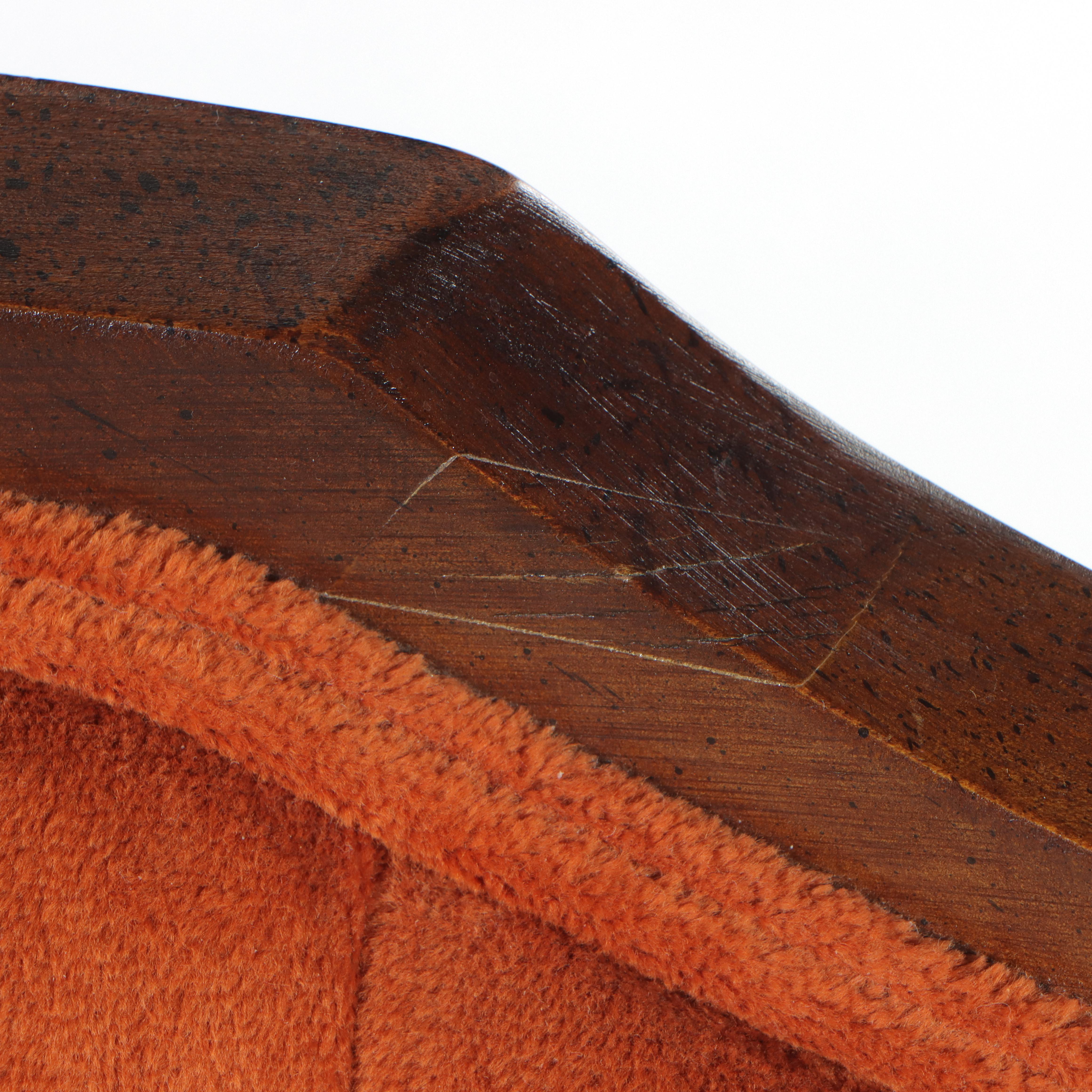 Neoclassical Style Buttoned-Down and Caned Hardwood Armchair, circa 1970