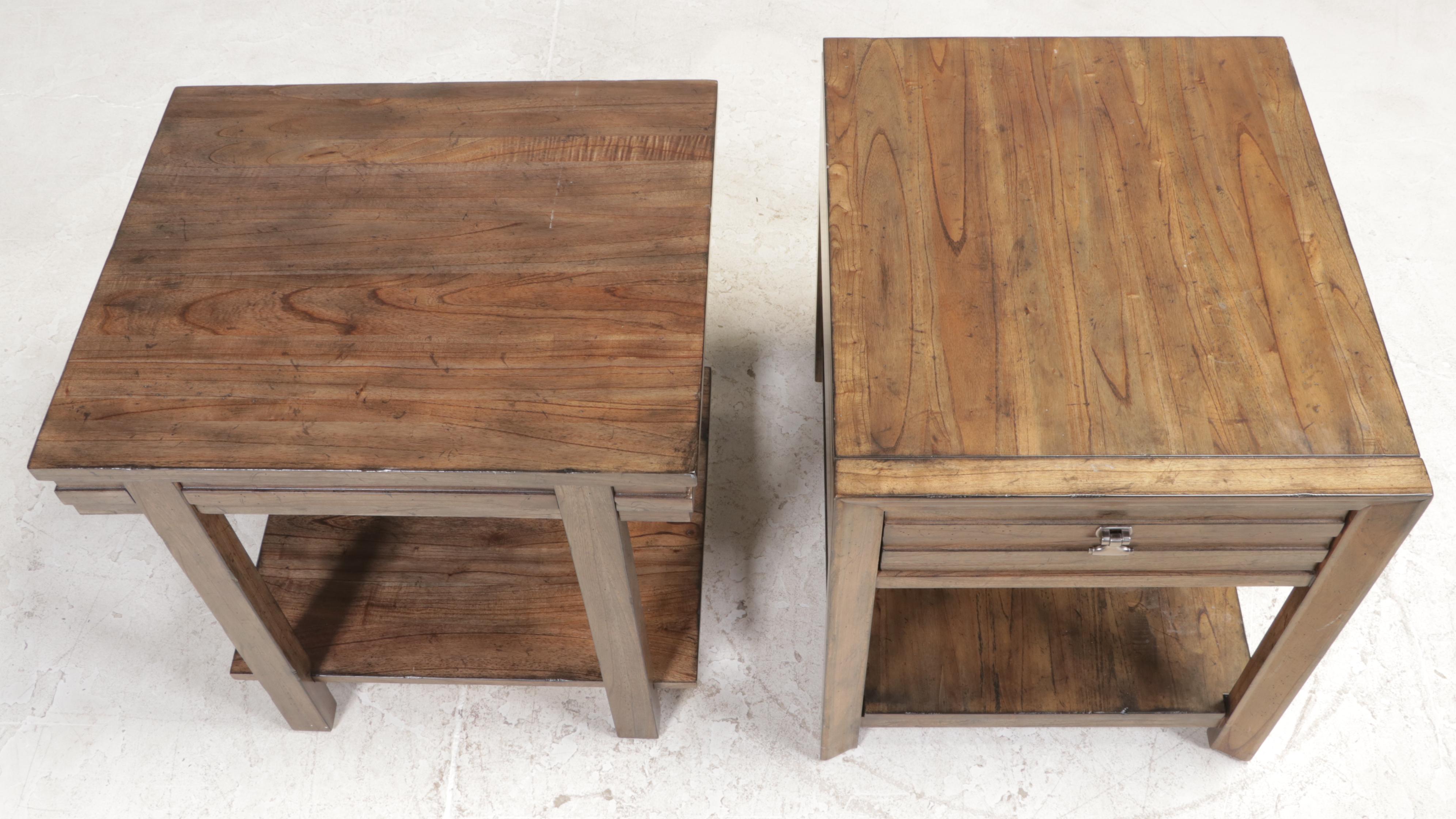 Two Kincaid "Montreat" White Cedar Side Tables
