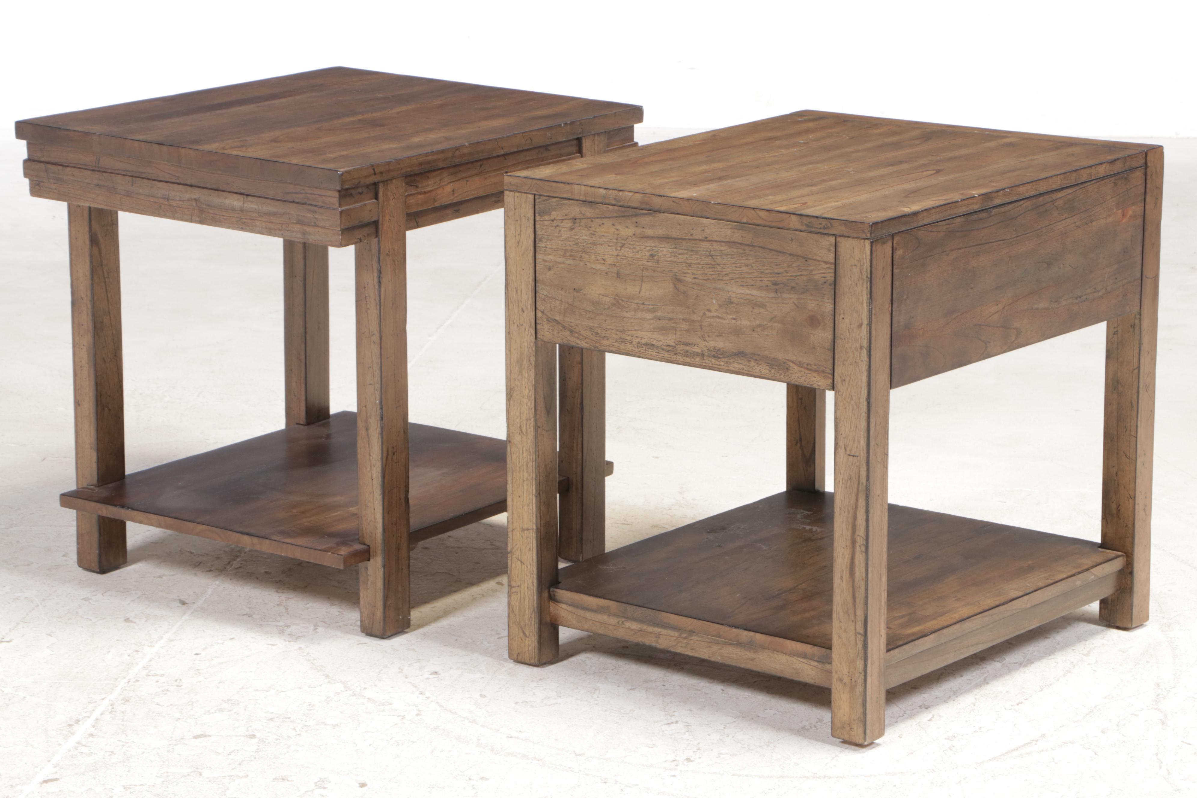 Two Kincaid "Montreat" White Cedar Side Tables