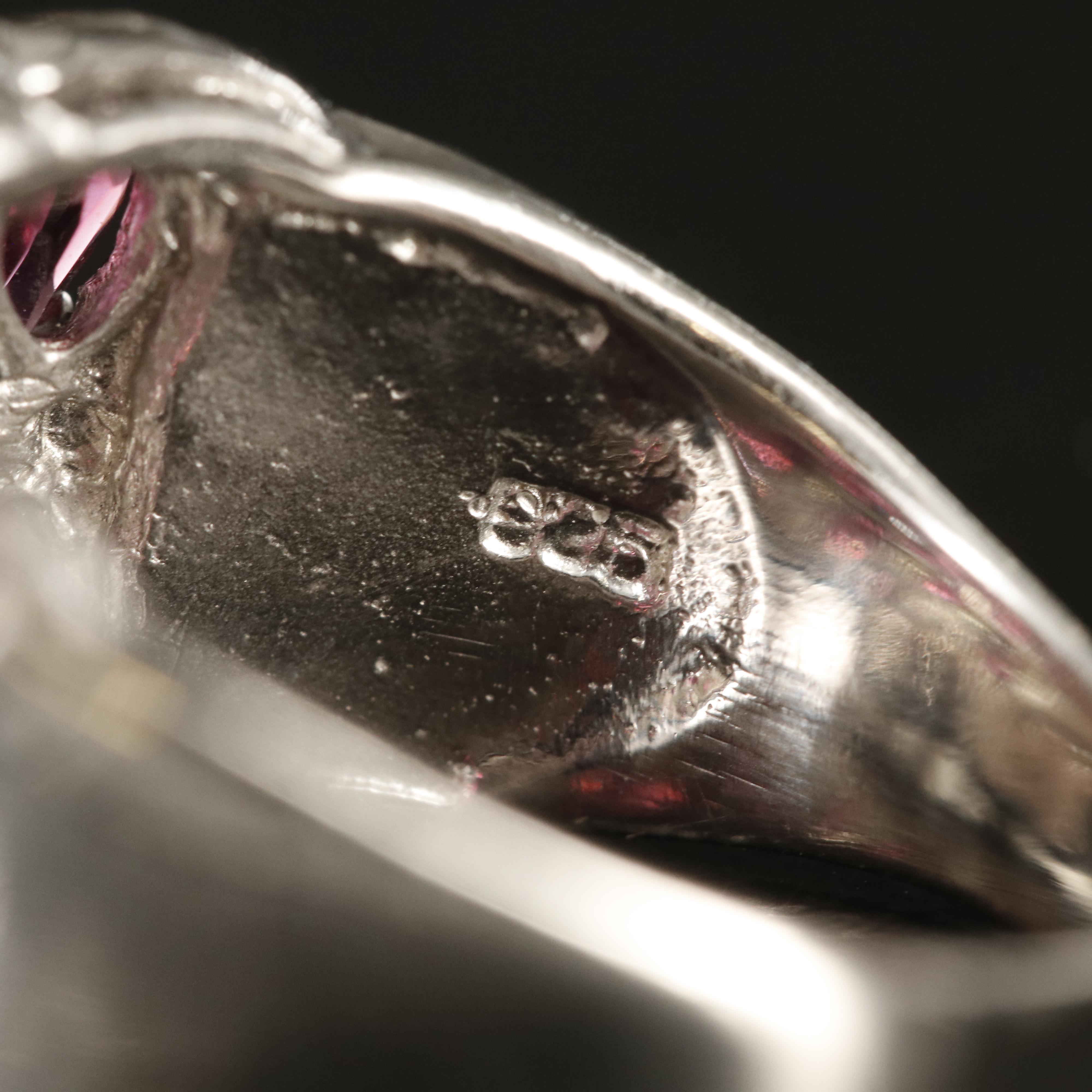 Sterling Garnet, Citrine and Tanzanite Ring