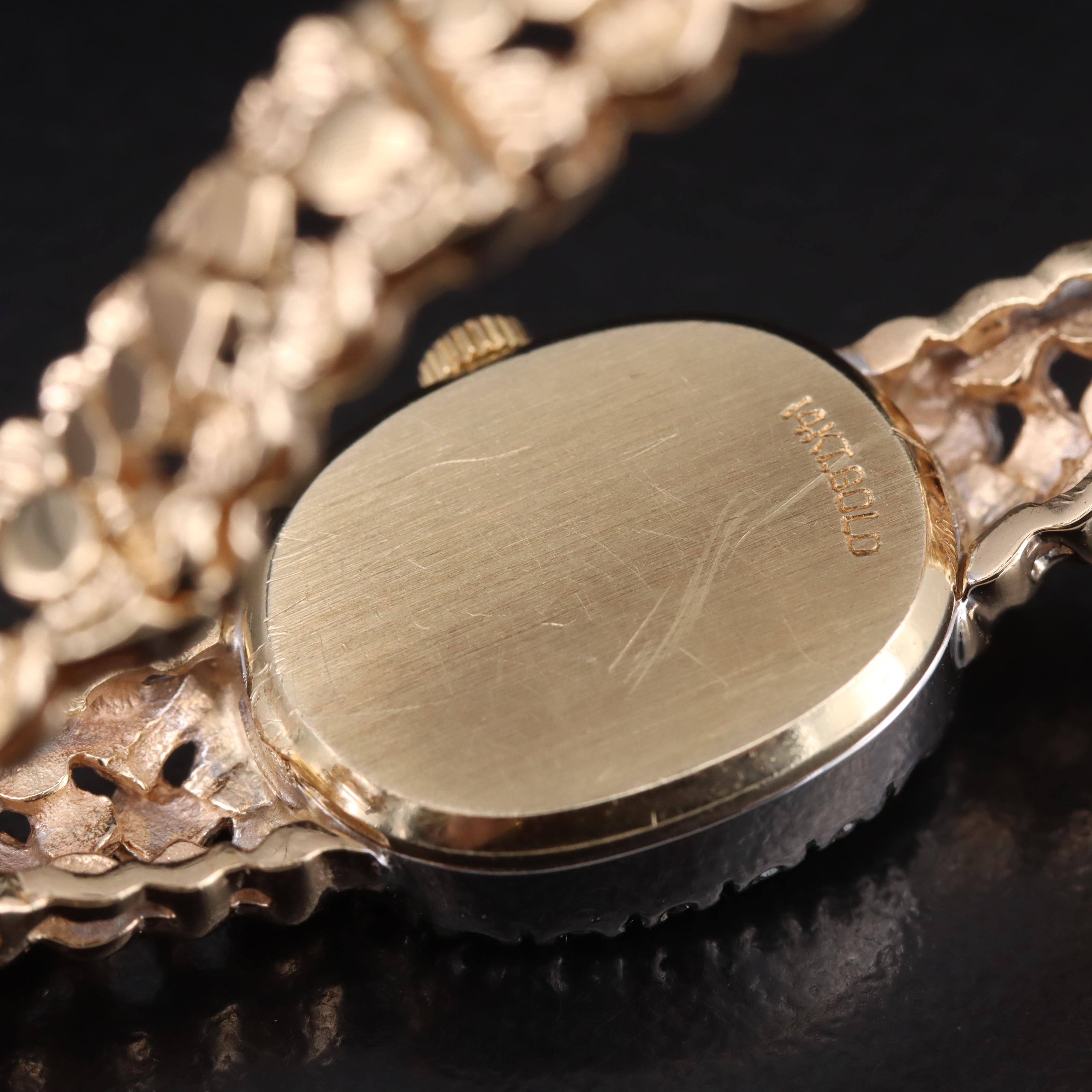 14K Guildcrest Nugget Style Diamond Watch