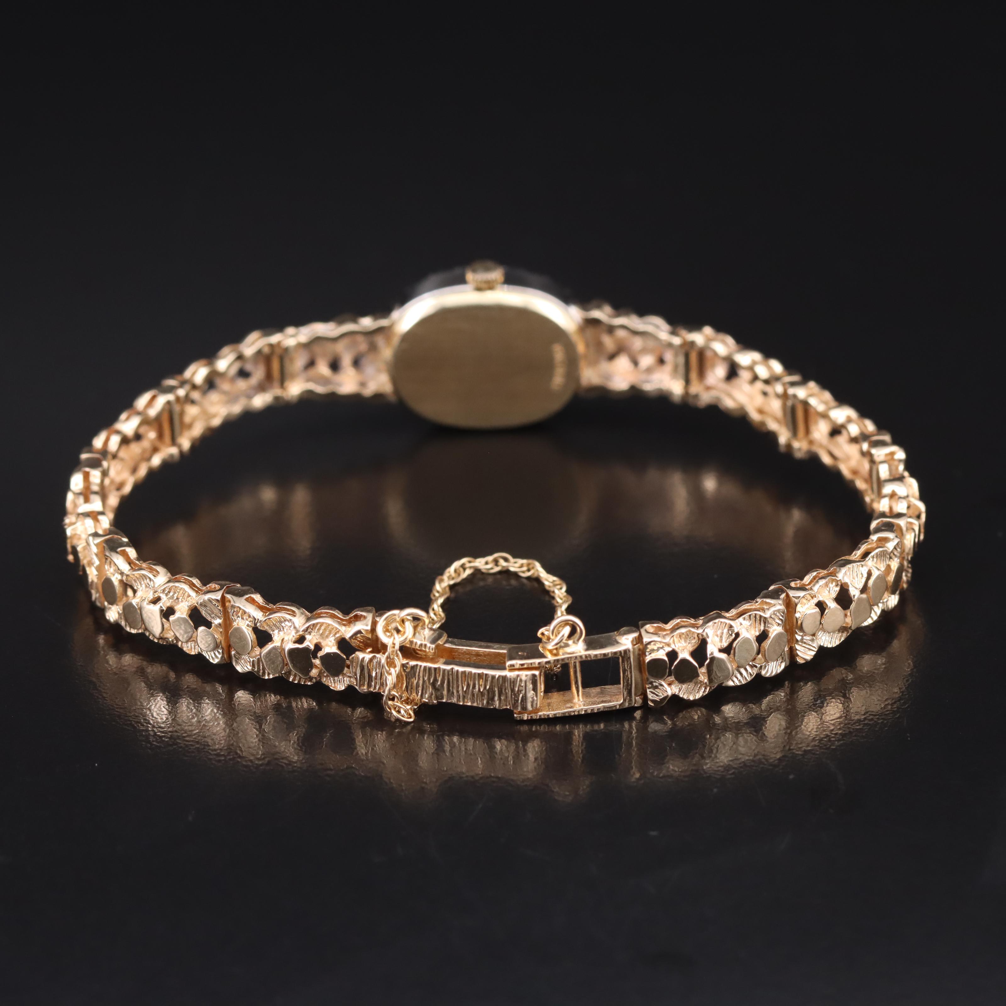 14K Guildcrest Nugget Style Diamond Watch