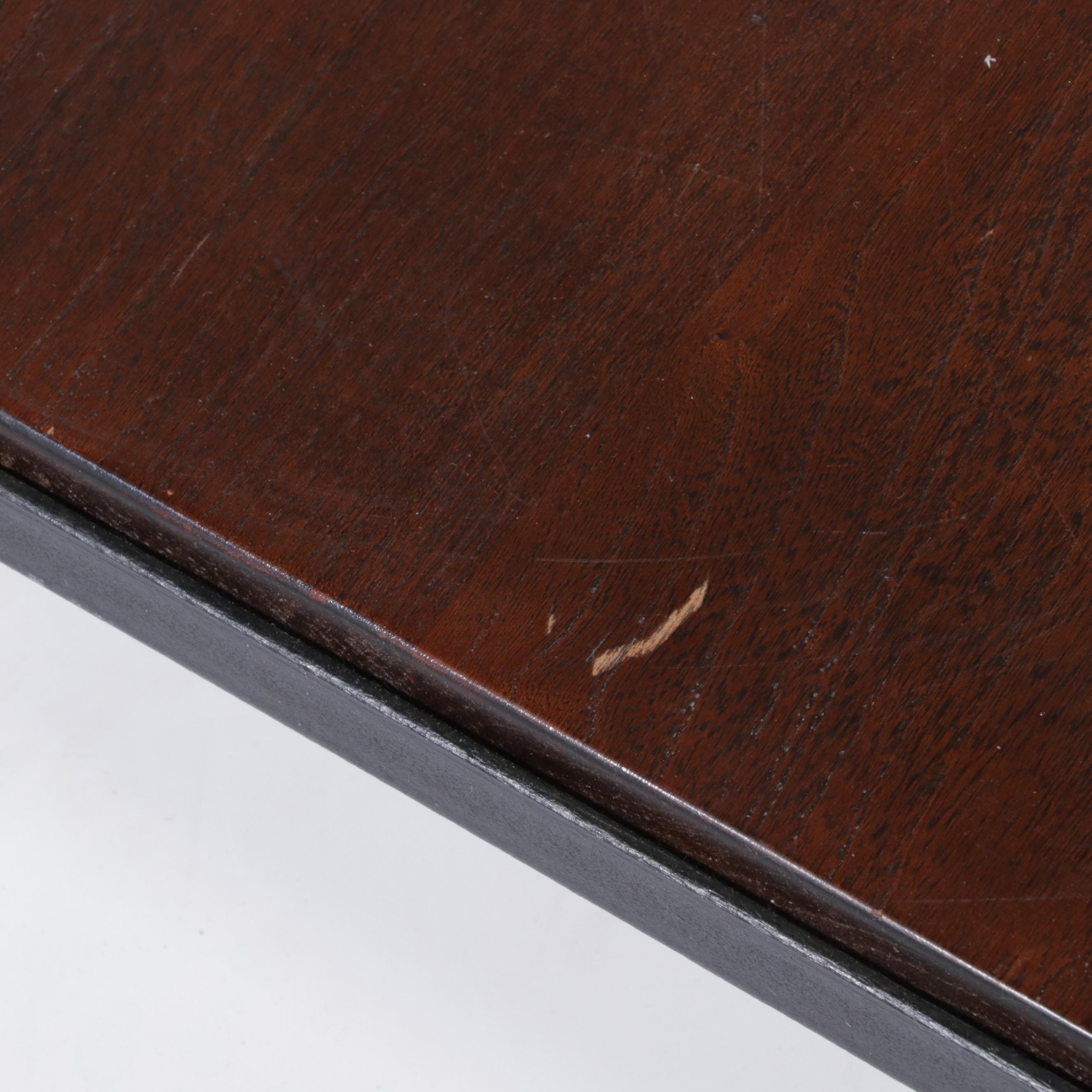 Two Tier Wood and Iron Side Table, Style of Paul McCobb