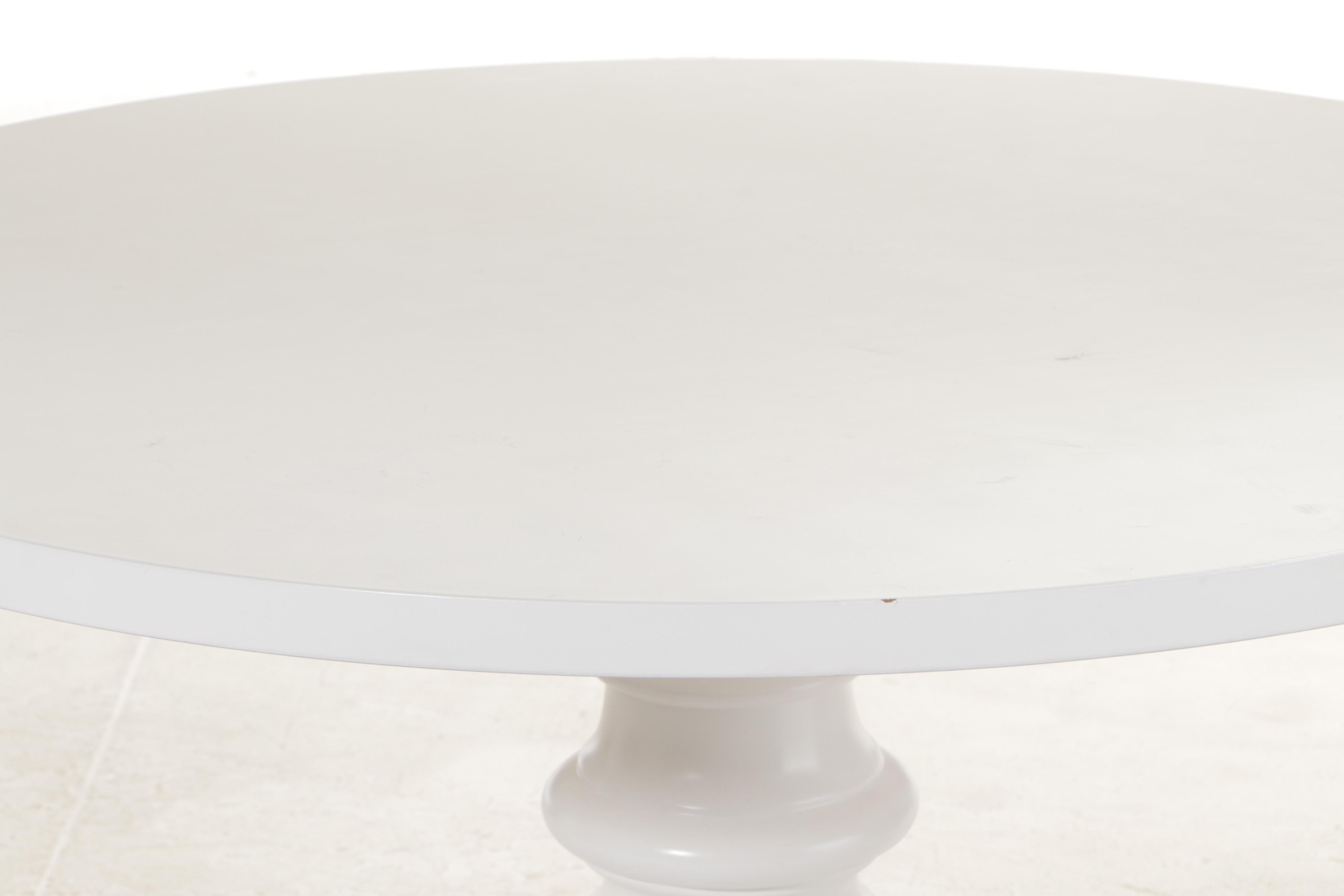 Pottery Barn "Dawson" Pedestal Dining Table in Glossy White