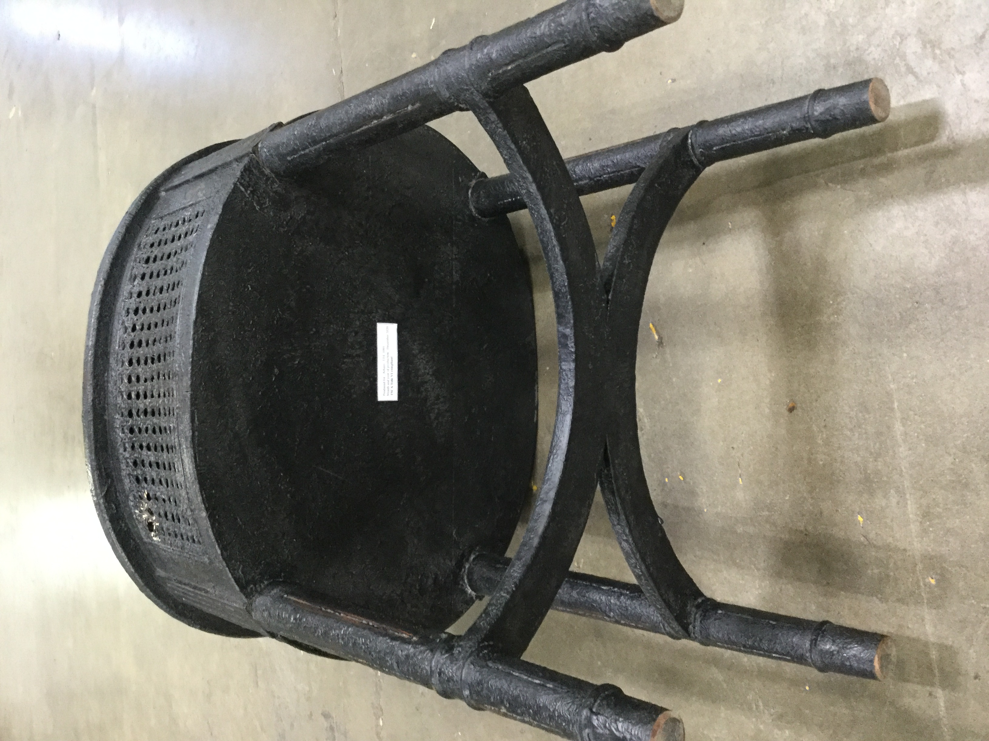 Arhaus Furniture Louis XVI Style Ebonized and Caned Side Table