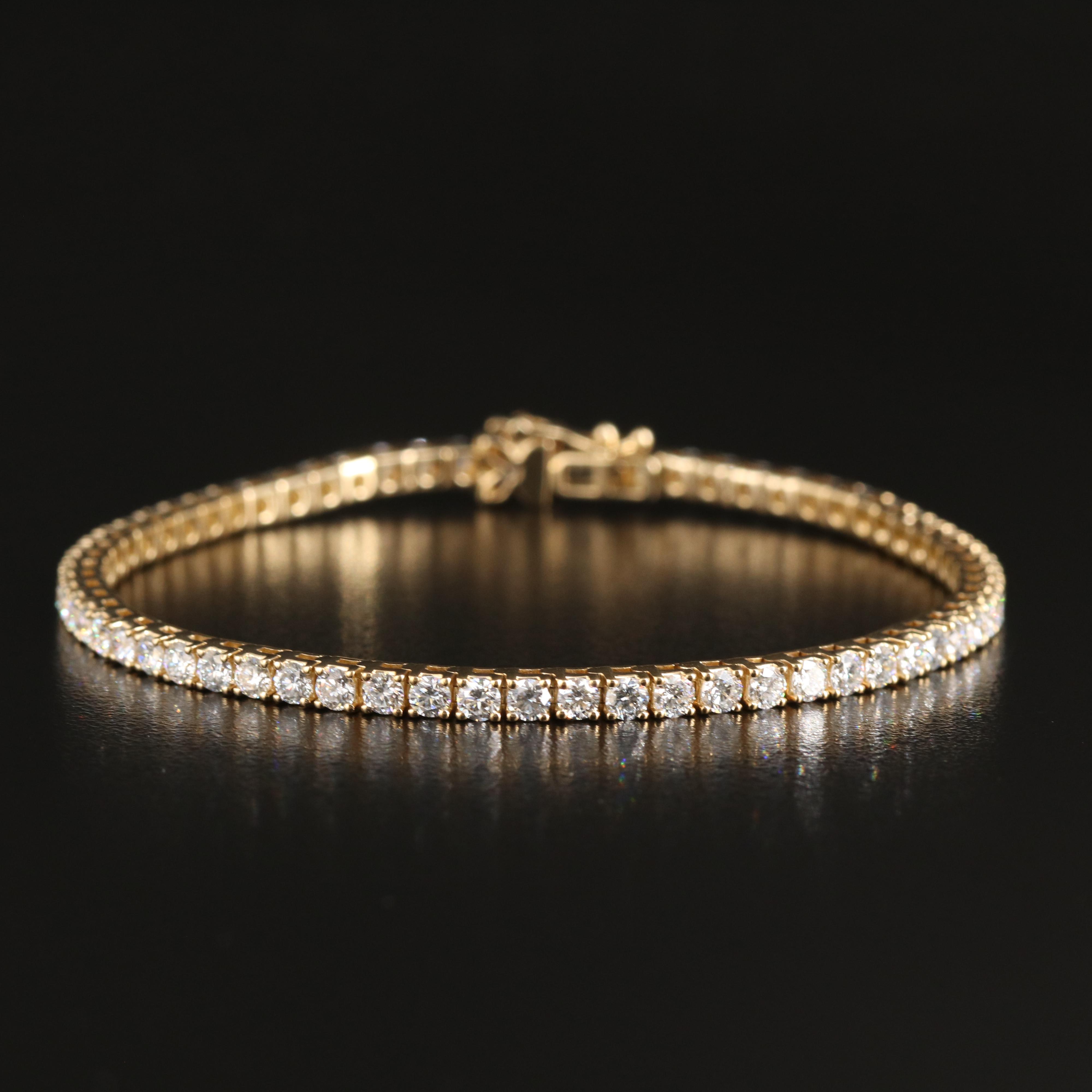 14K 5.00 CTW Lab Grown Diamond Line Bracelet with IGI Report
