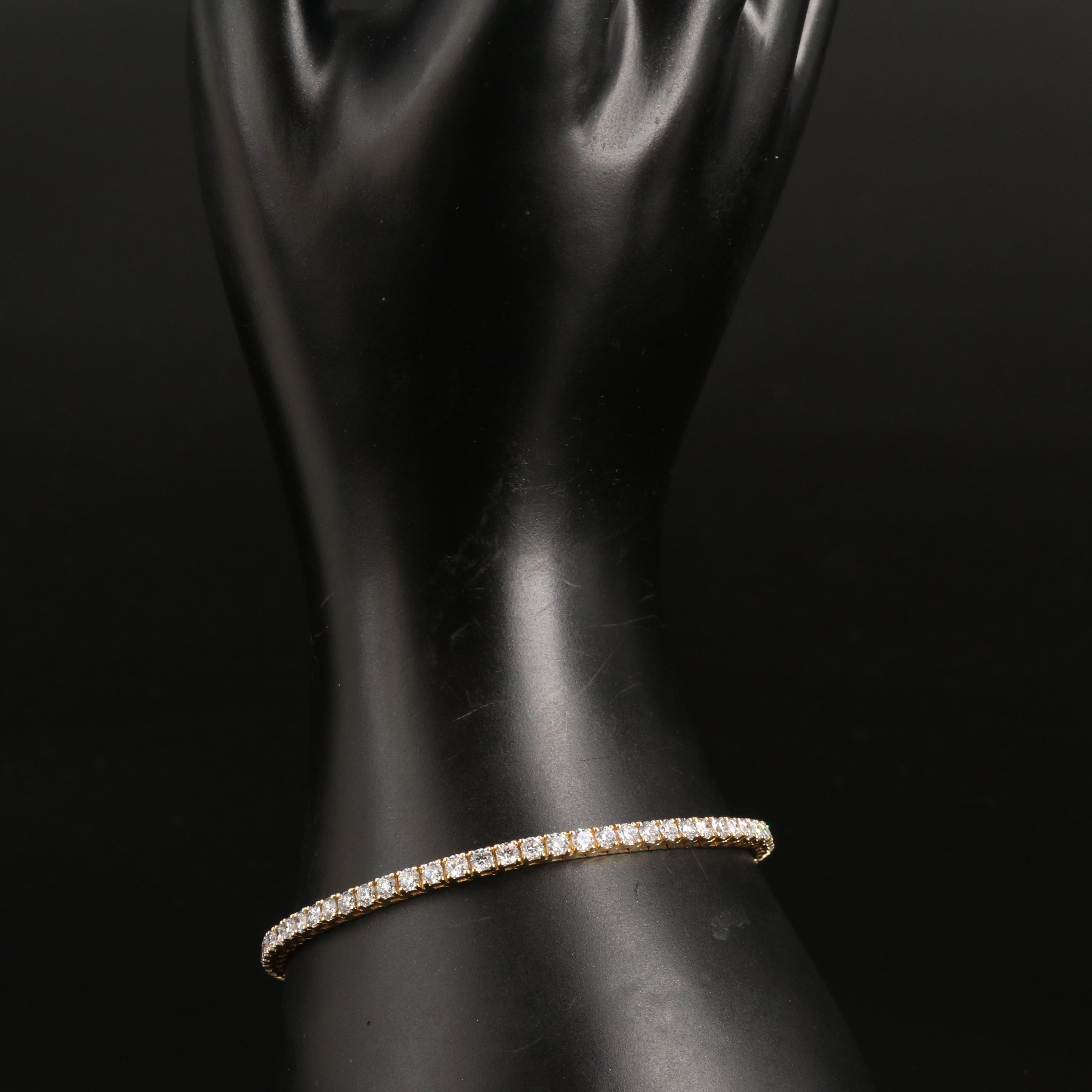 14K 5.00 CTW Lab Grown Diamond Line Bracelet with IGI Report