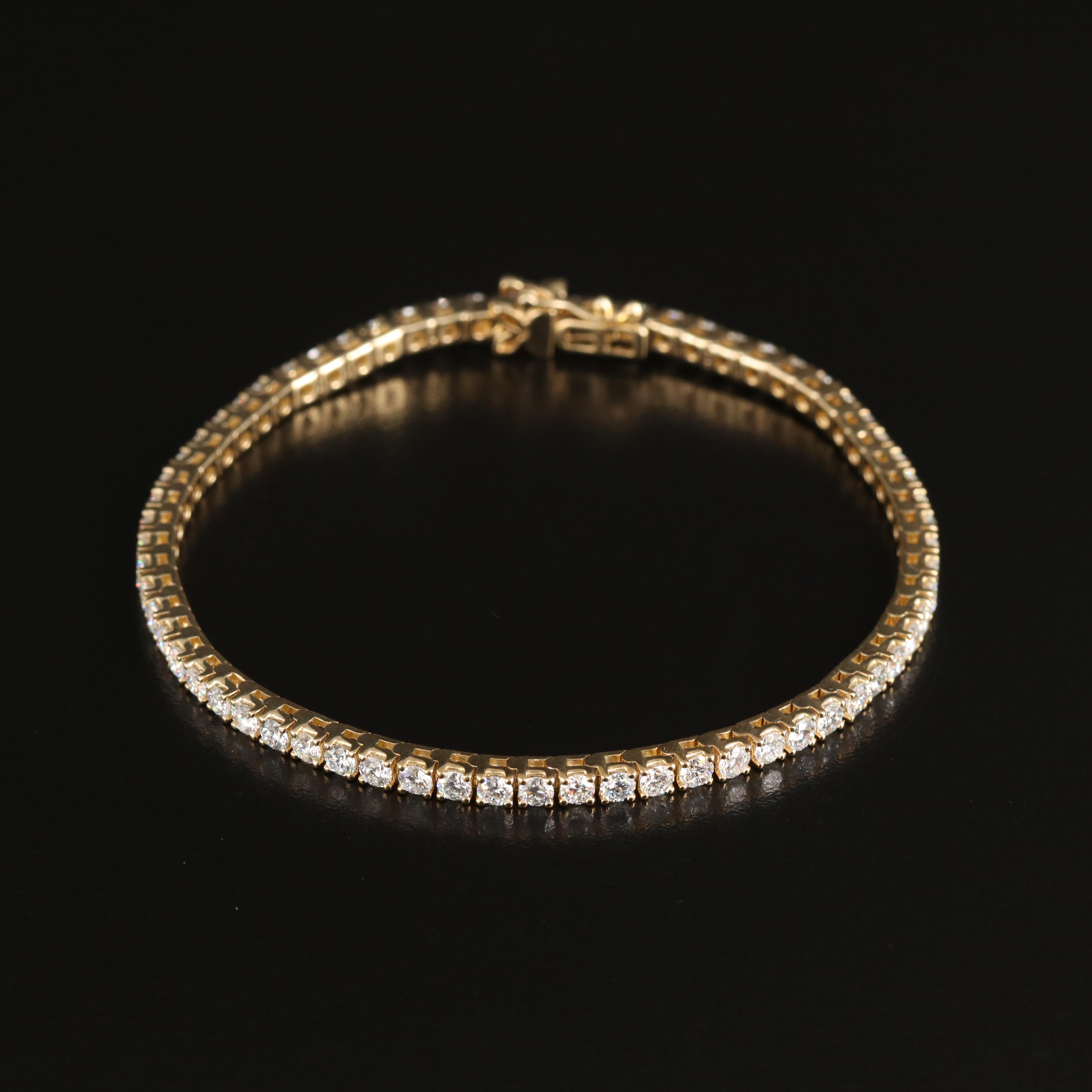 14K 5.00 CTW Lab Grown Diamond Line Bracelet with IGI Report