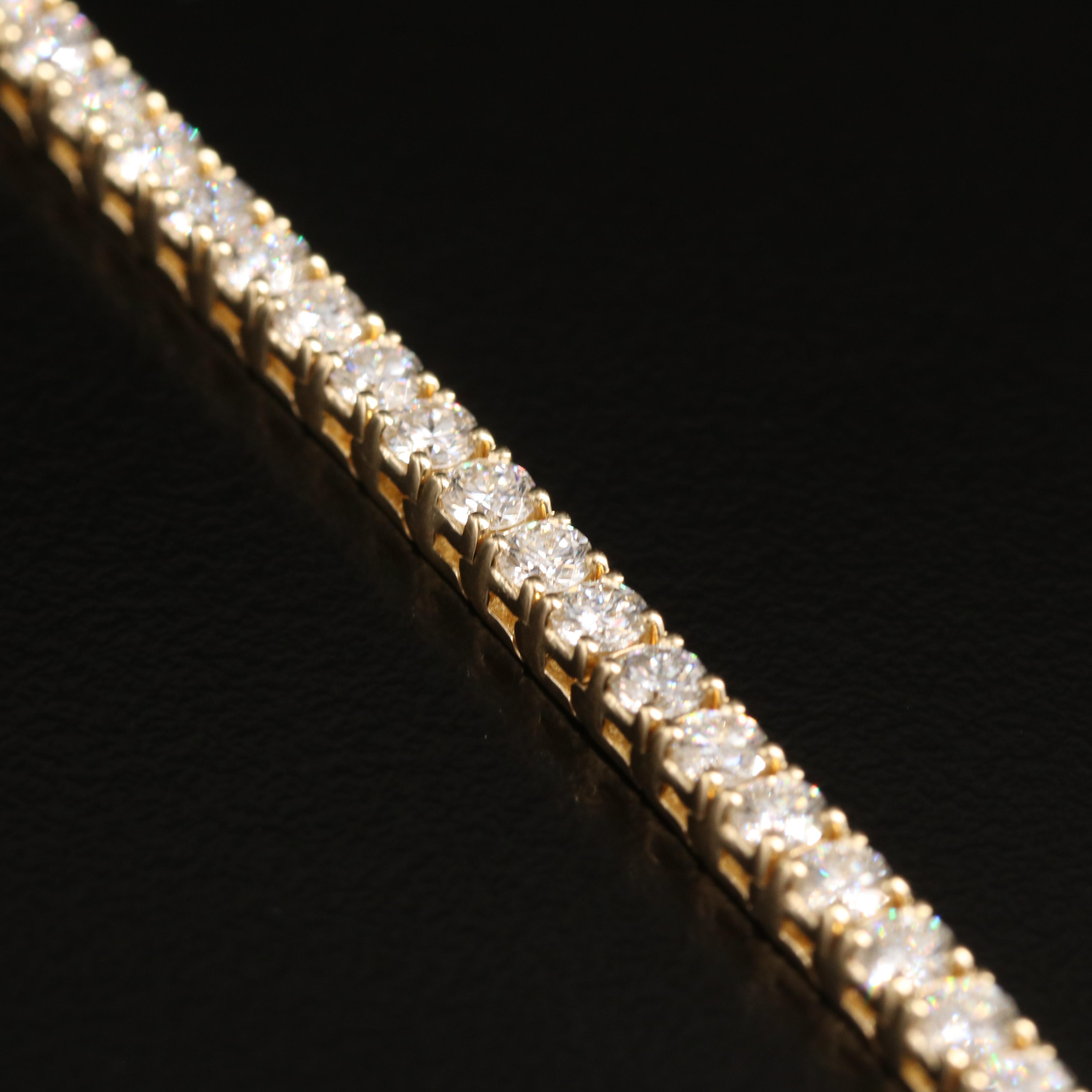 14K 5.00 CTW Lab Grown Diamond Line Bracelet with IGI Report