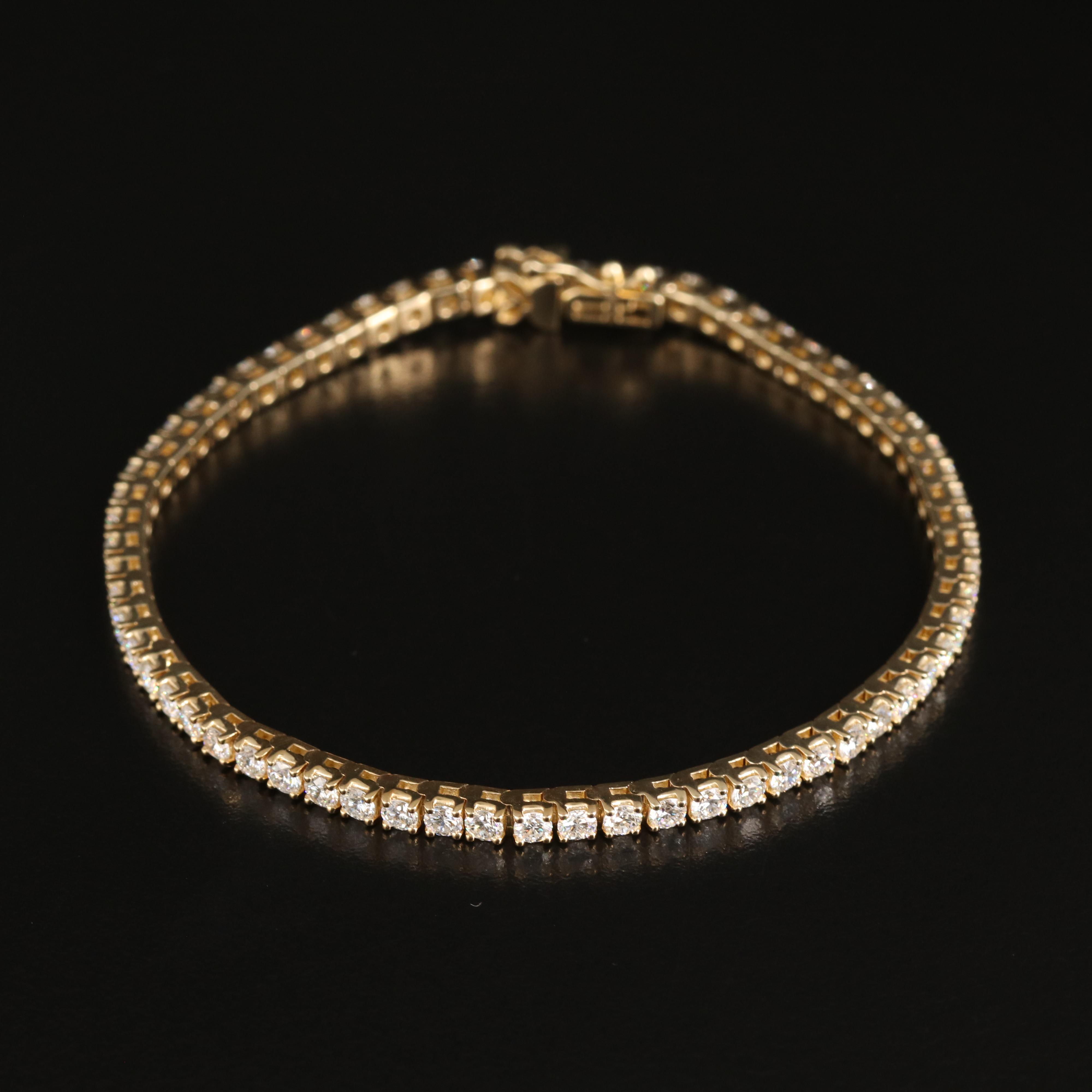 14K 5.00 CTW Lab Grown Diamond Line Bracelet with IGI Report