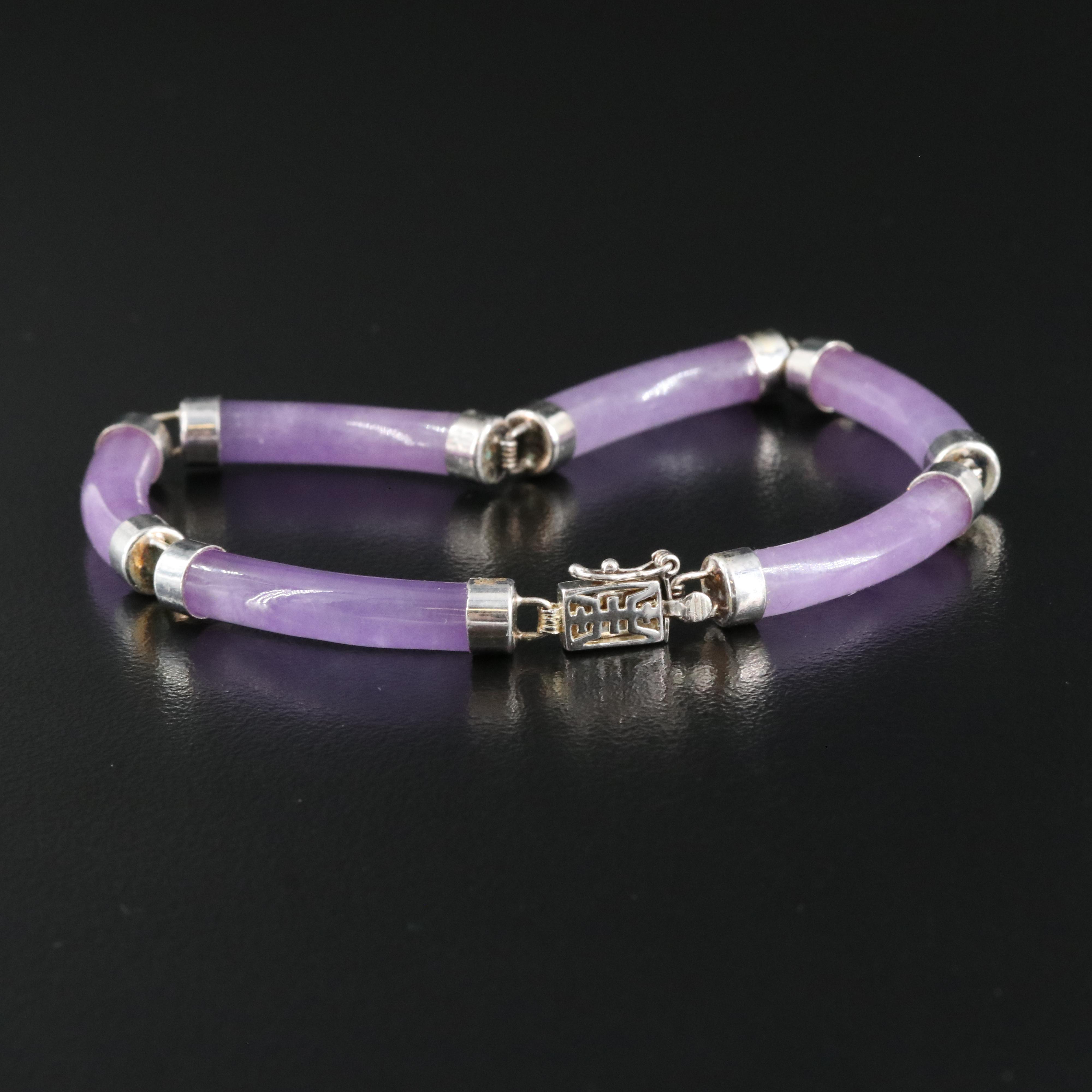 Sterling Jadeite Bracelet