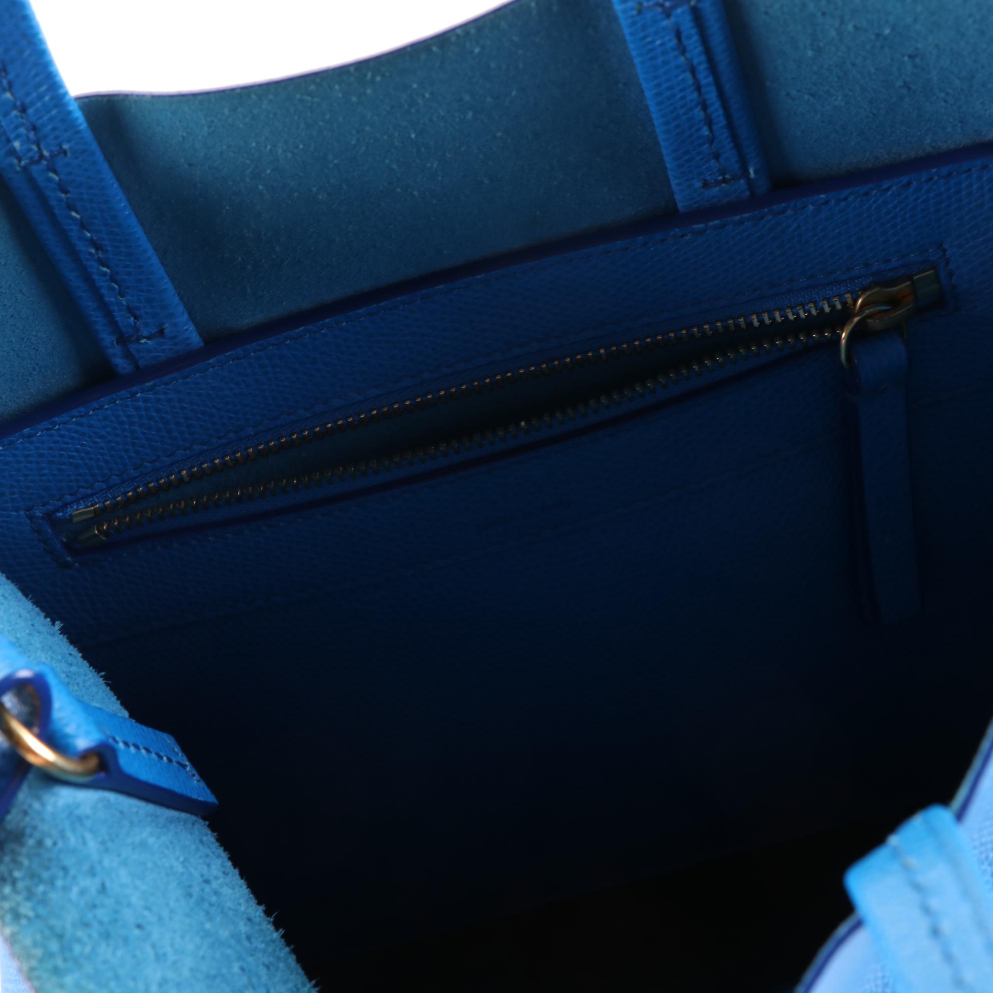 Céline Vertical Small Cabas Two-Way Tote Bag in Bicolor Grained Calfskin Leather