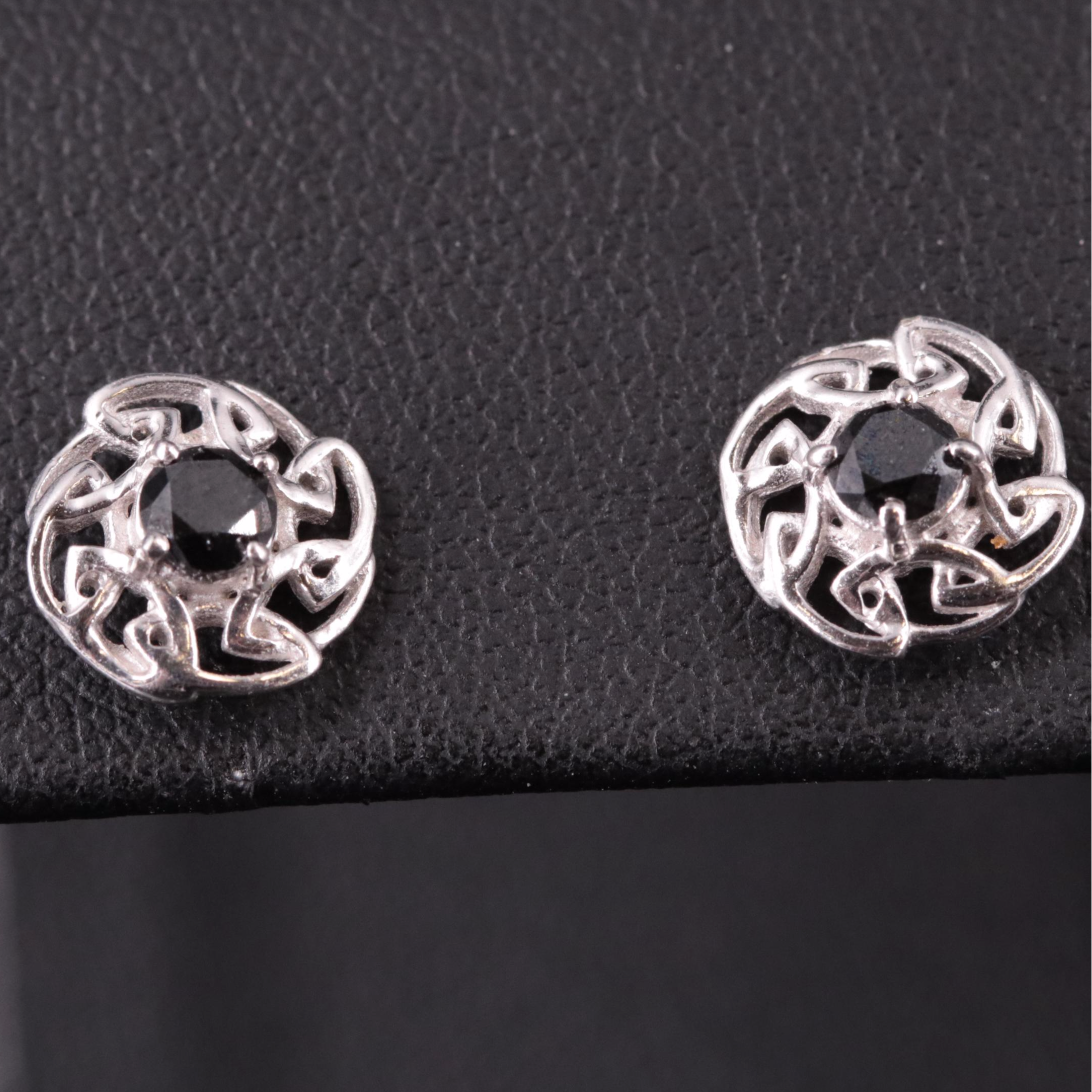 Sterling Silver Black Diamond Earrings