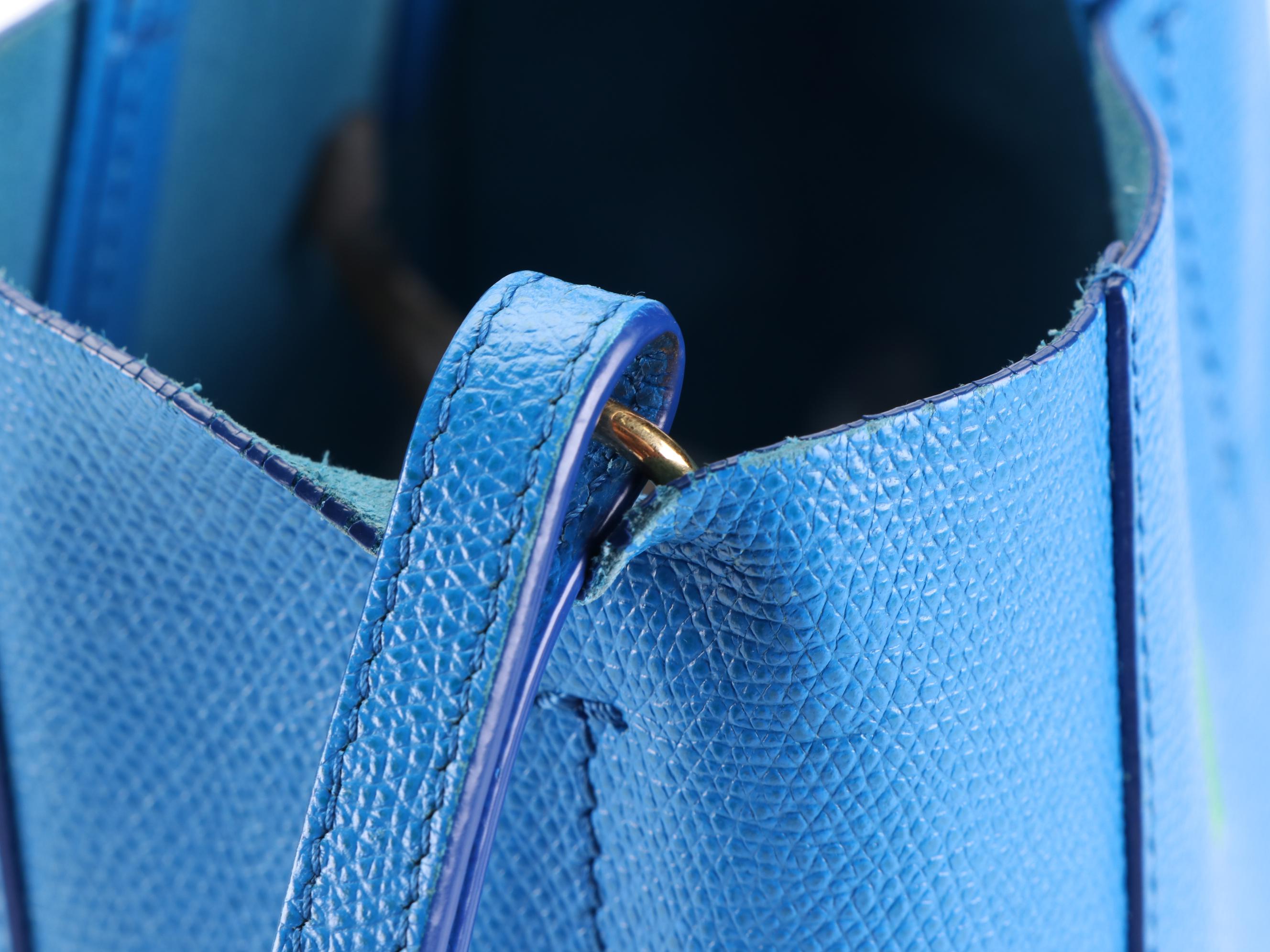 Céline Vertical Small Cabas Two-Way Tote Bag in Bicolor Grained Calfskin Leather