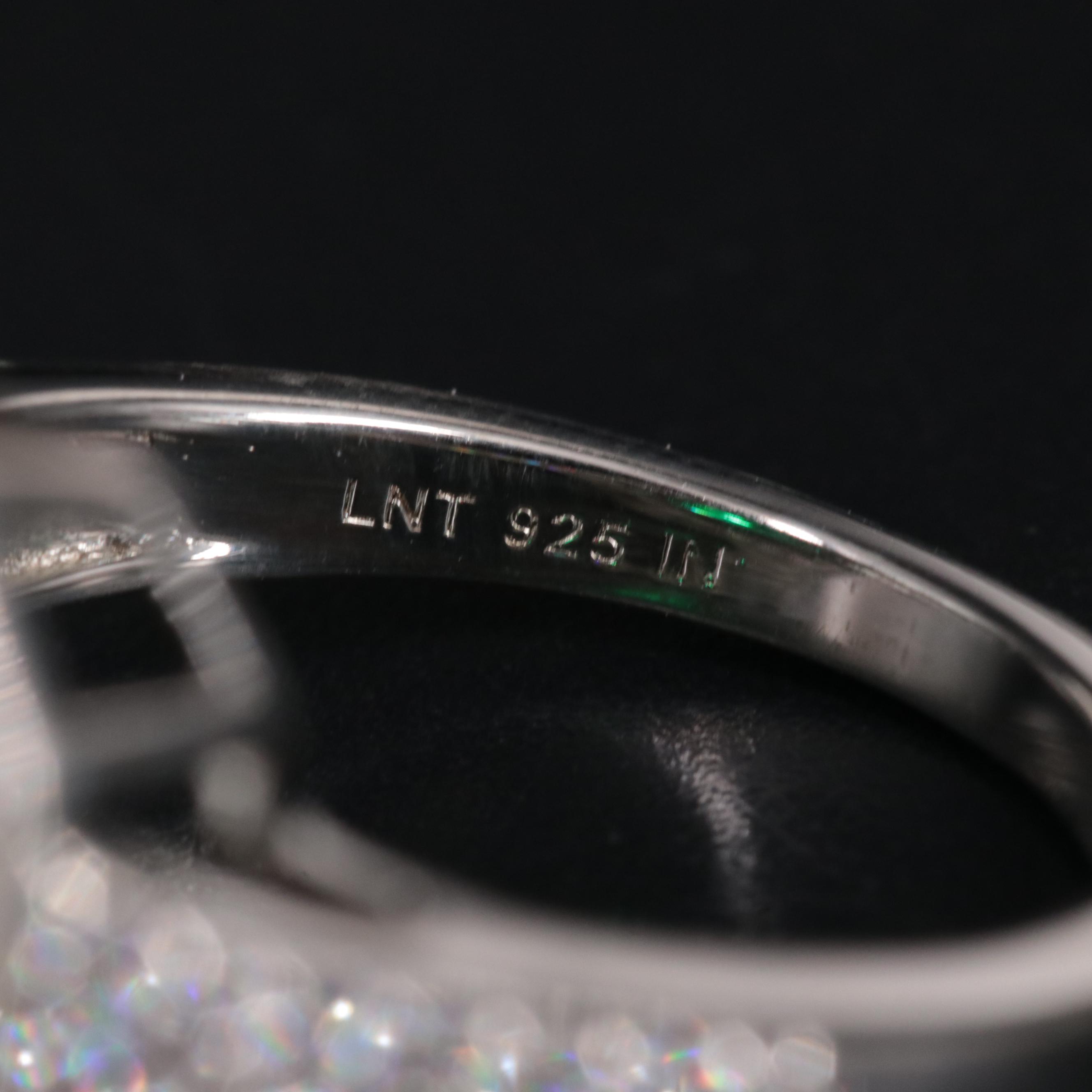 Sterling Silver Emerald and Cubic Zirconia Ring