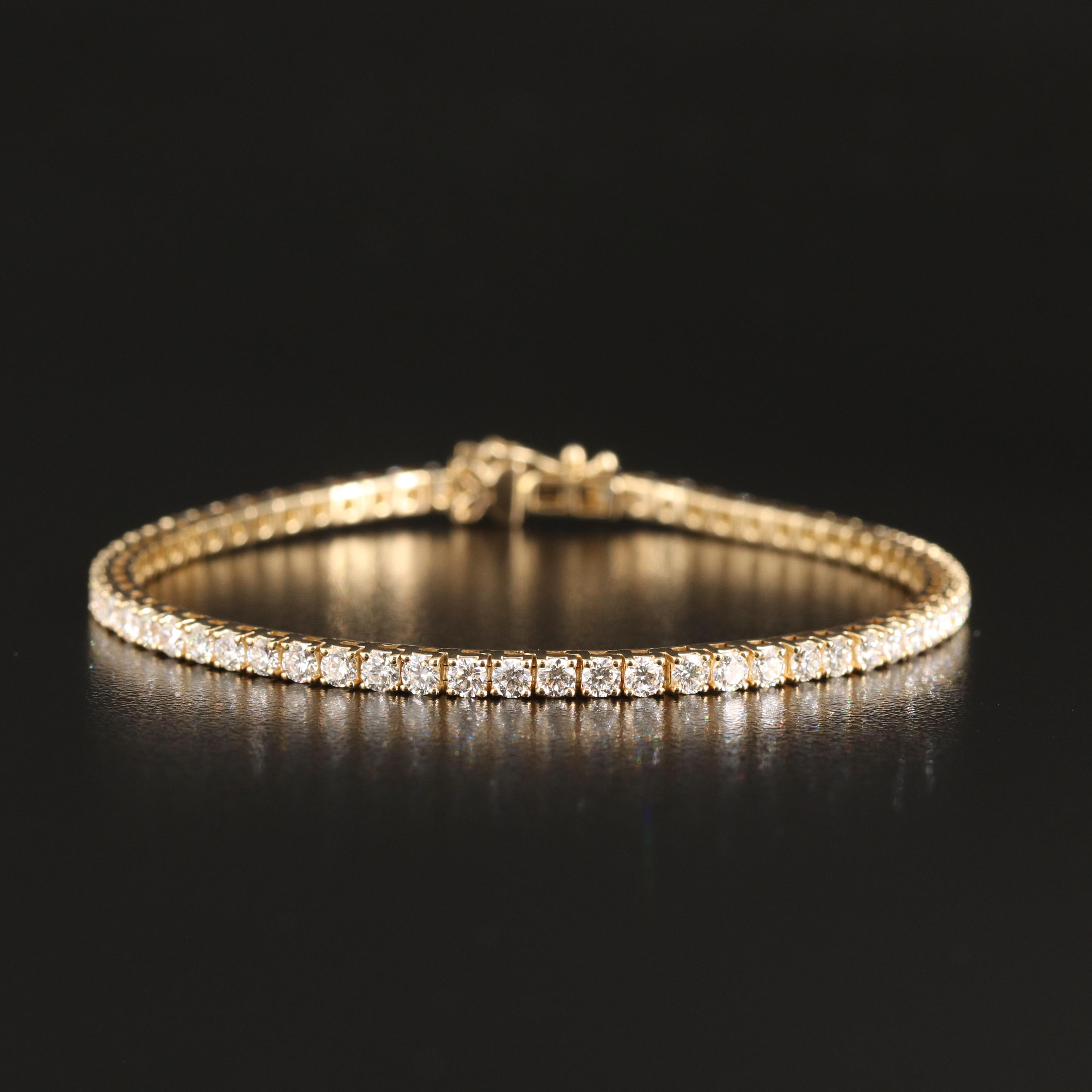 14K 5.00 CTW Lab Grown Diamond Line Bracelet with IGI Report