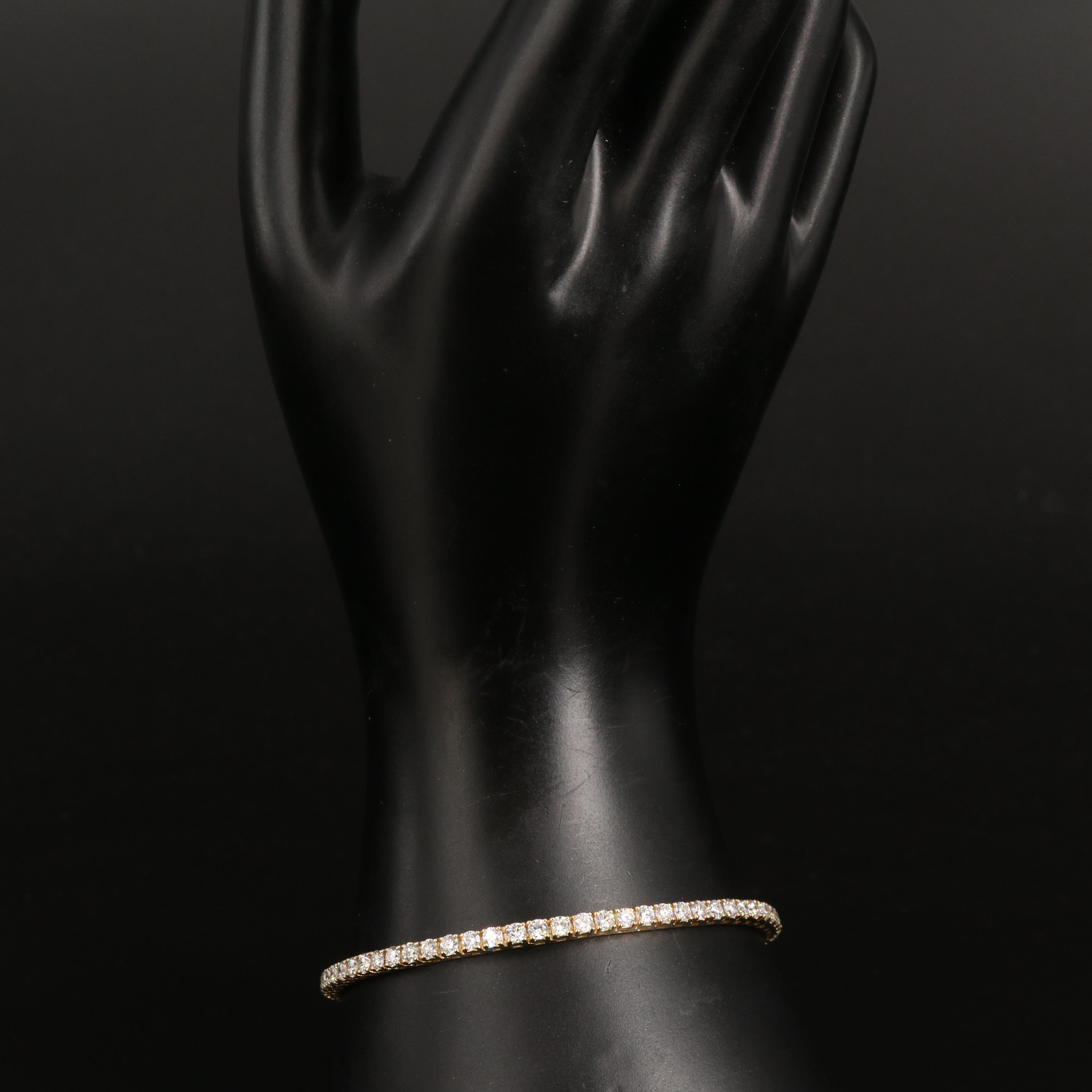 14K 5.00 CTW Lab Grown Diamond Line Bracelet with IGI Report