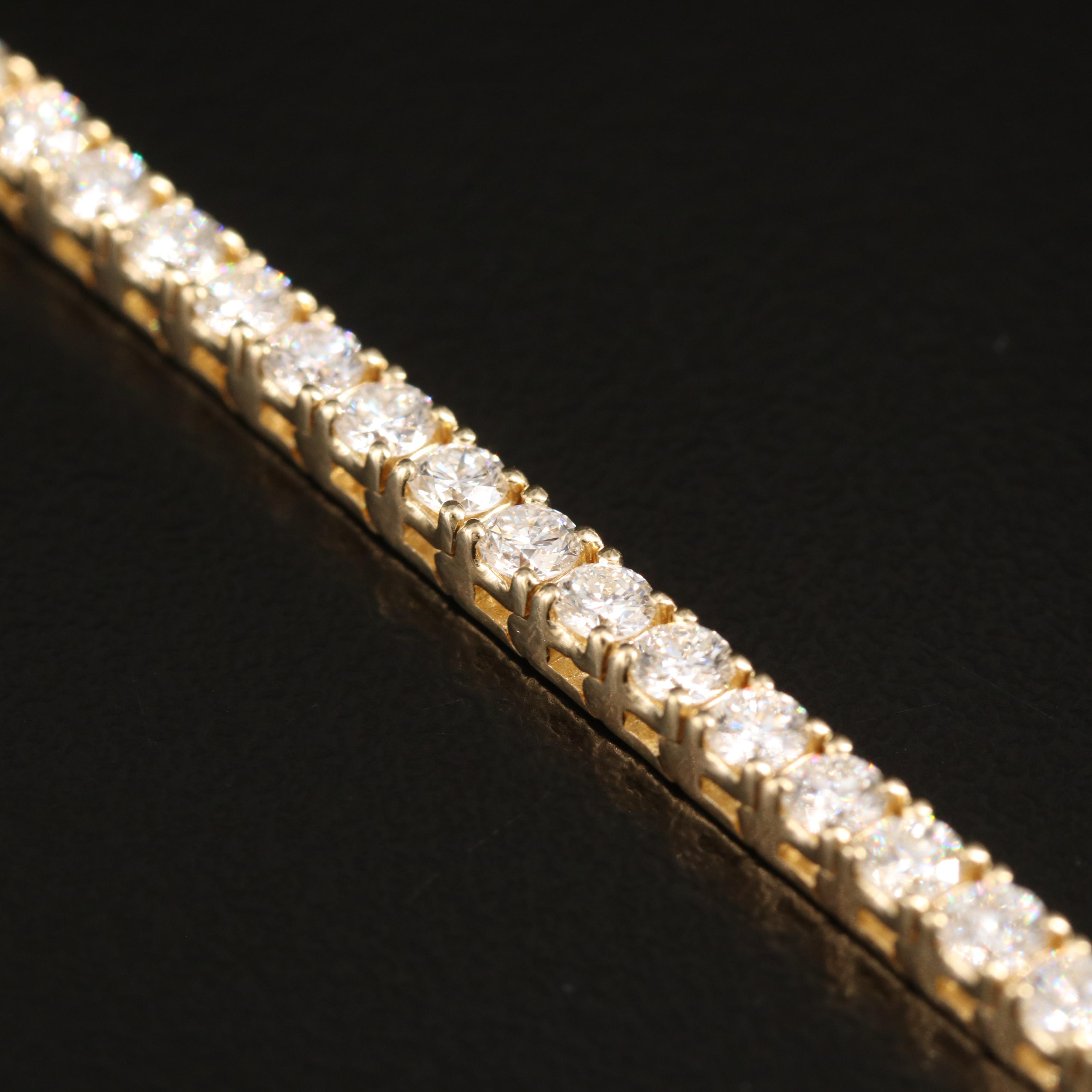 14K 5.00 CTW Lab Grown Diamond Line Bracelet with IGI Report