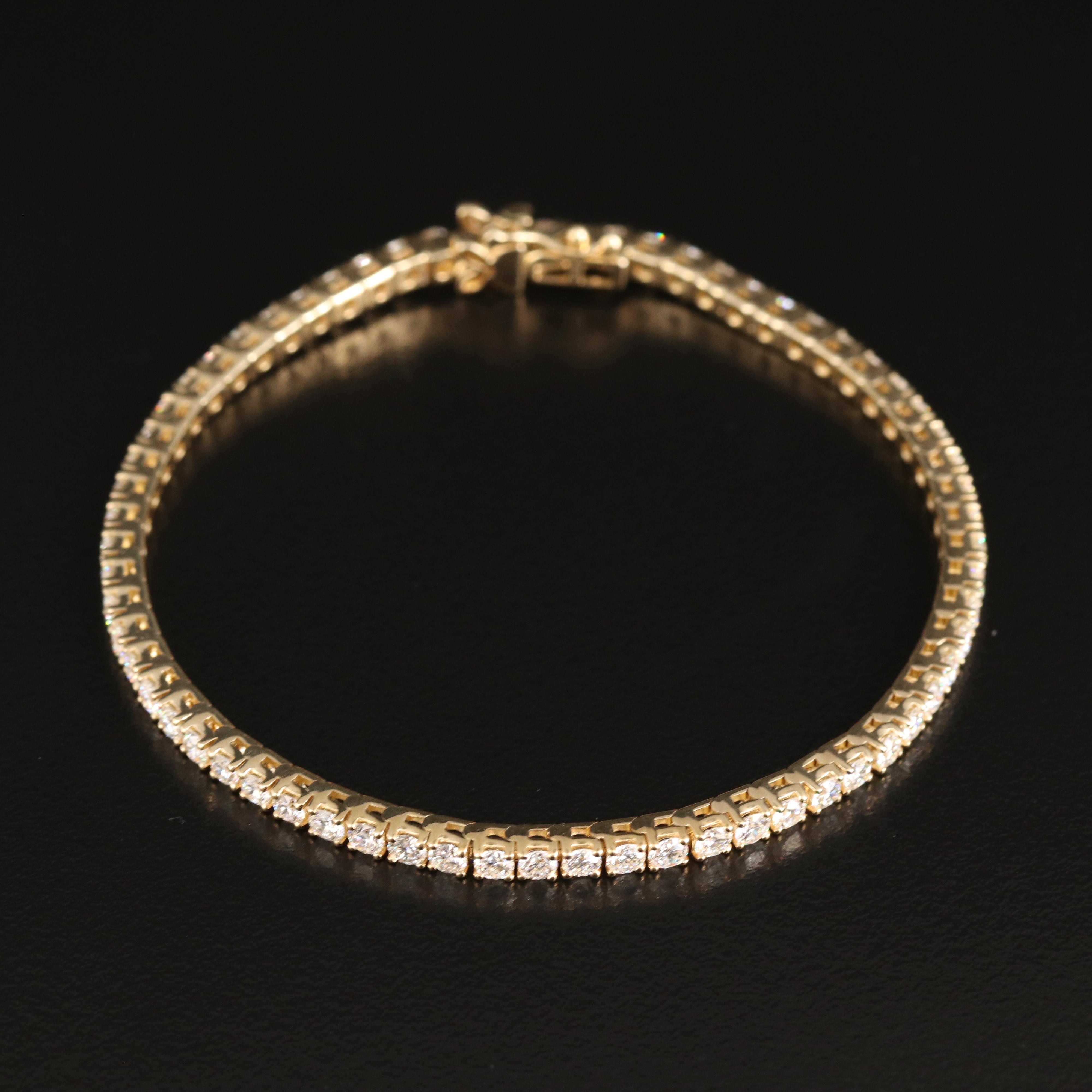 14K 5.00 CTW Lab Grown Diamond Line Bracelet with IGI Report