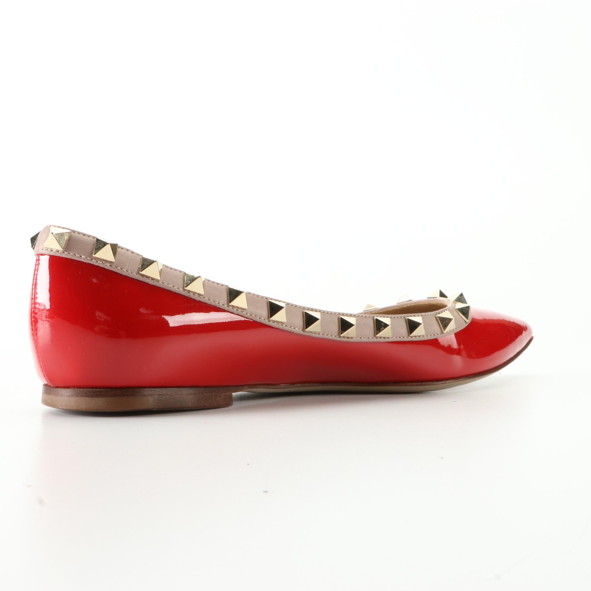 Valentino Garavani Rockstud Ballet Flats in Patent Leather