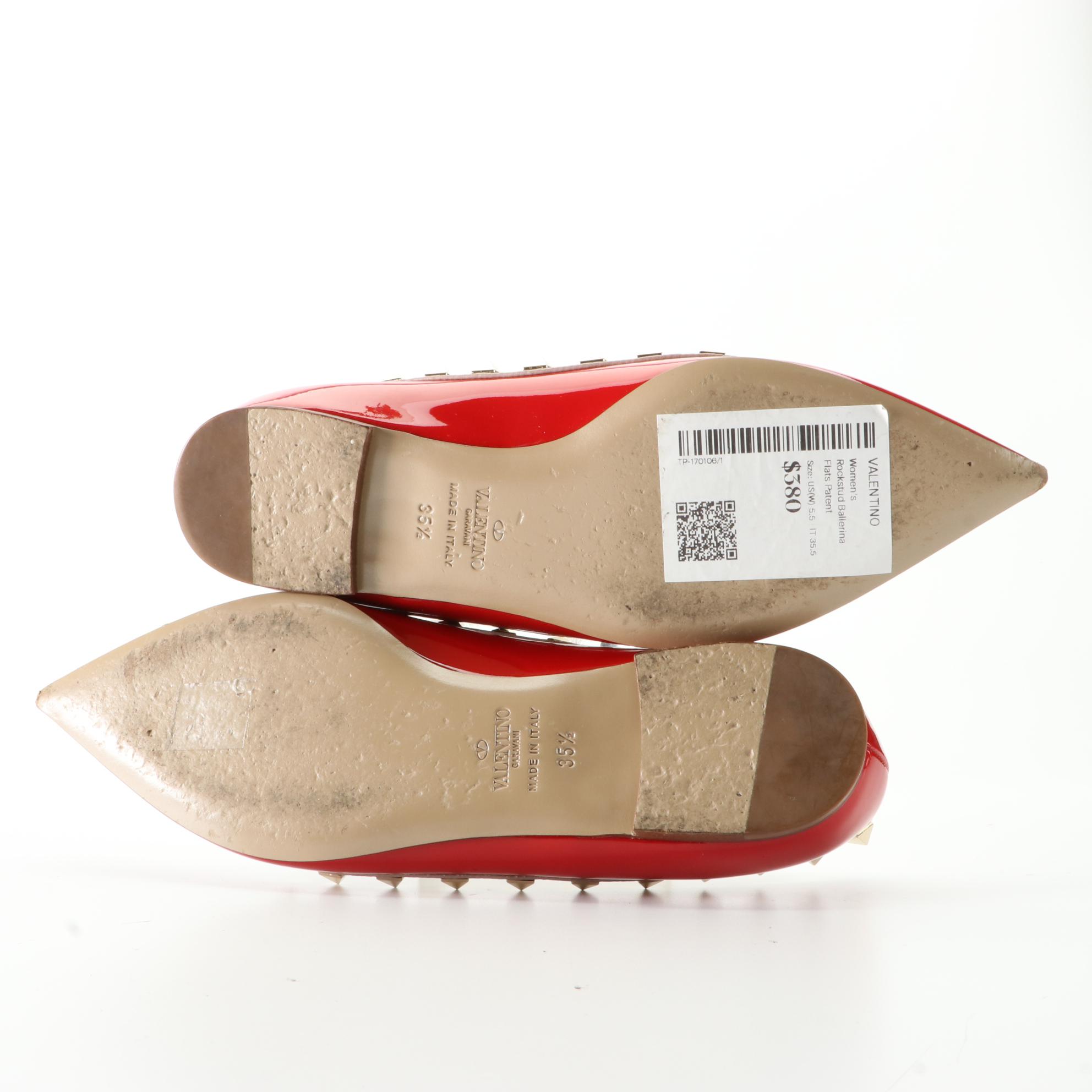 Valentino Garavani Rockstud Ballet Flats in Patent Leather