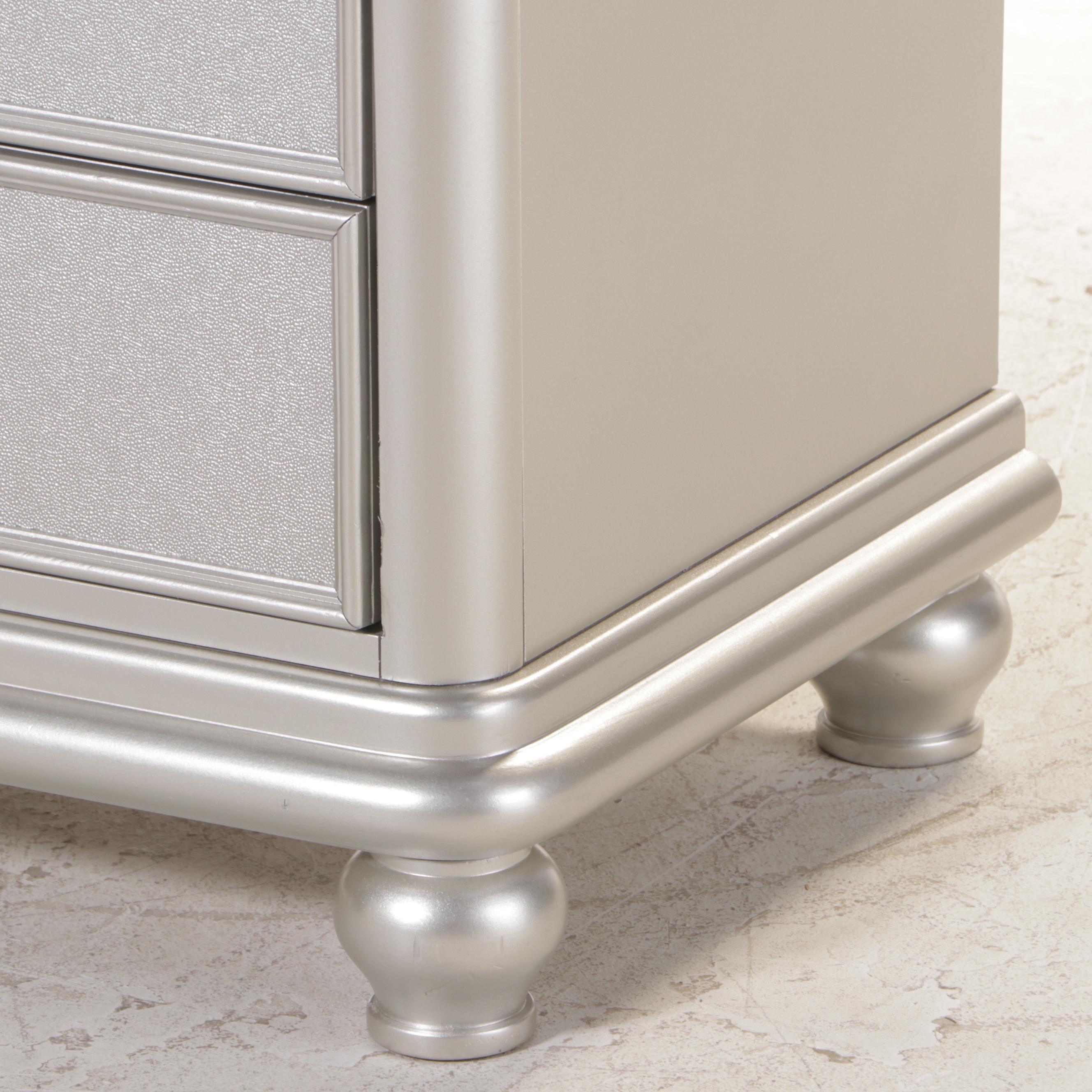 Ashley Furniture Silver-Gilt Three-Drawer Nightstand