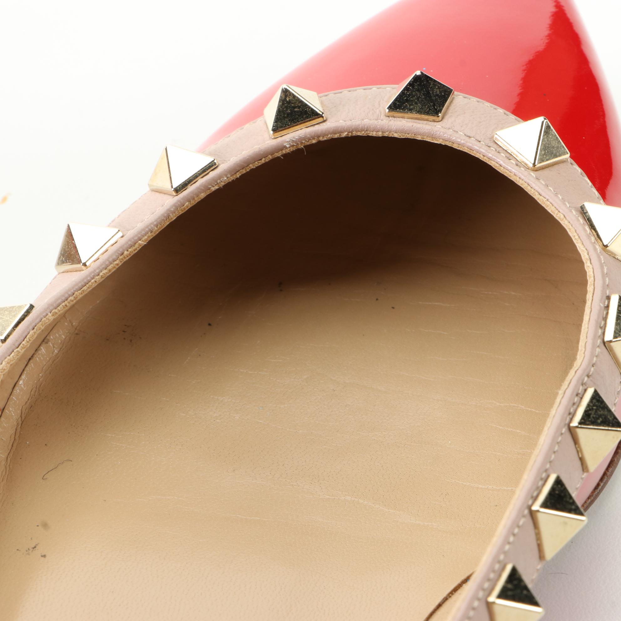 Valentino Garavani Rockstud Ballet Flats in Patent Leather