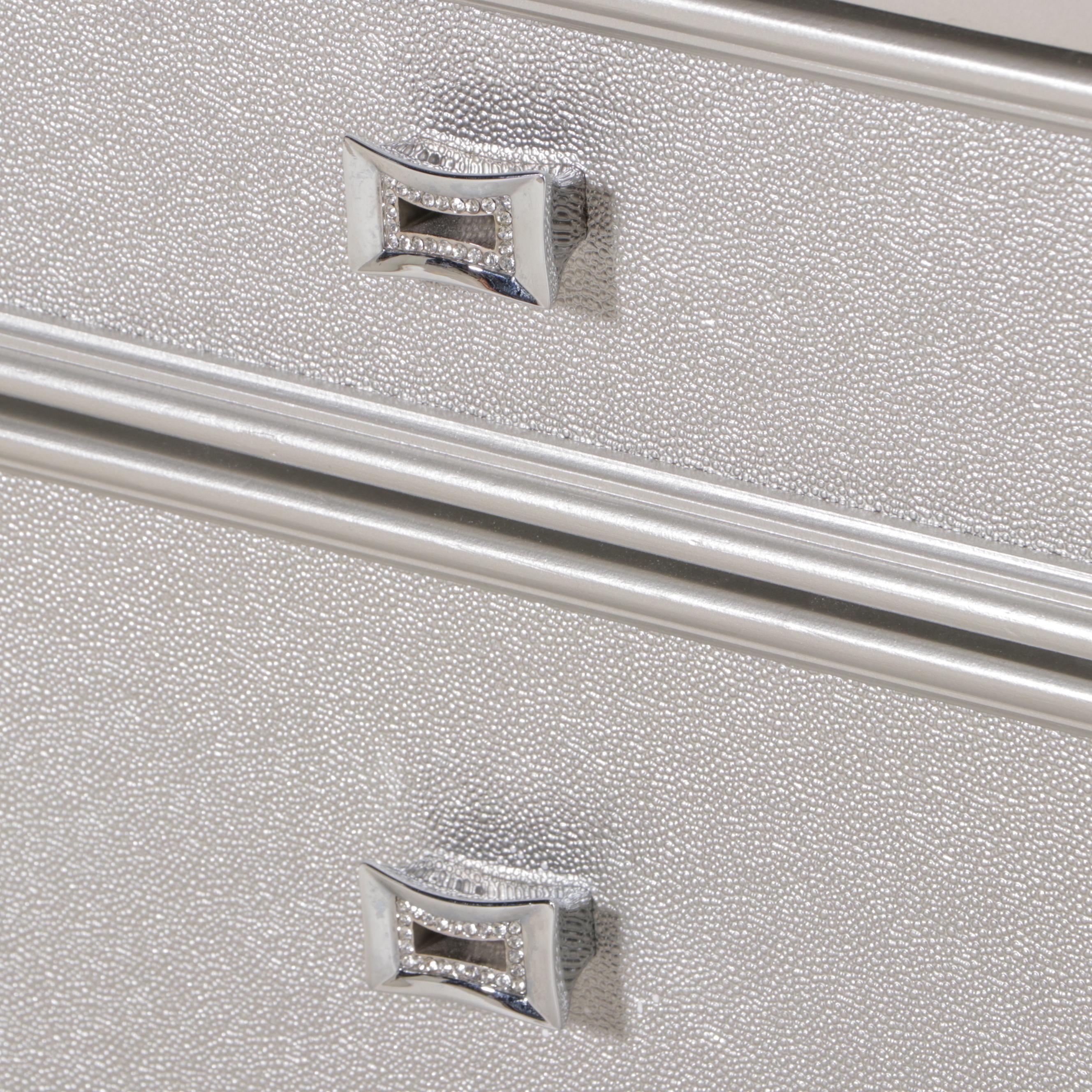 Ashley Furniture Silver-Gilt Three-Drawer Nightstand